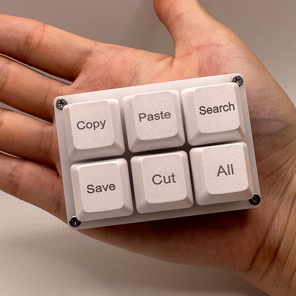 Gaming Keyboard 1 Hand - 6Keys Copy Paste Search Save Cut