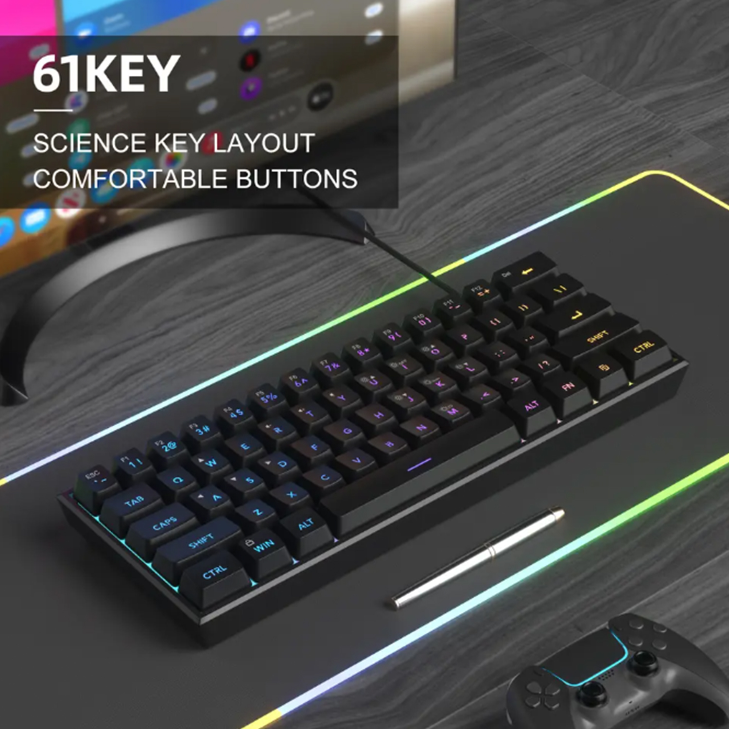Gaming Keyboard 2026 - 2026 New USB Gaming Mechanical Mini