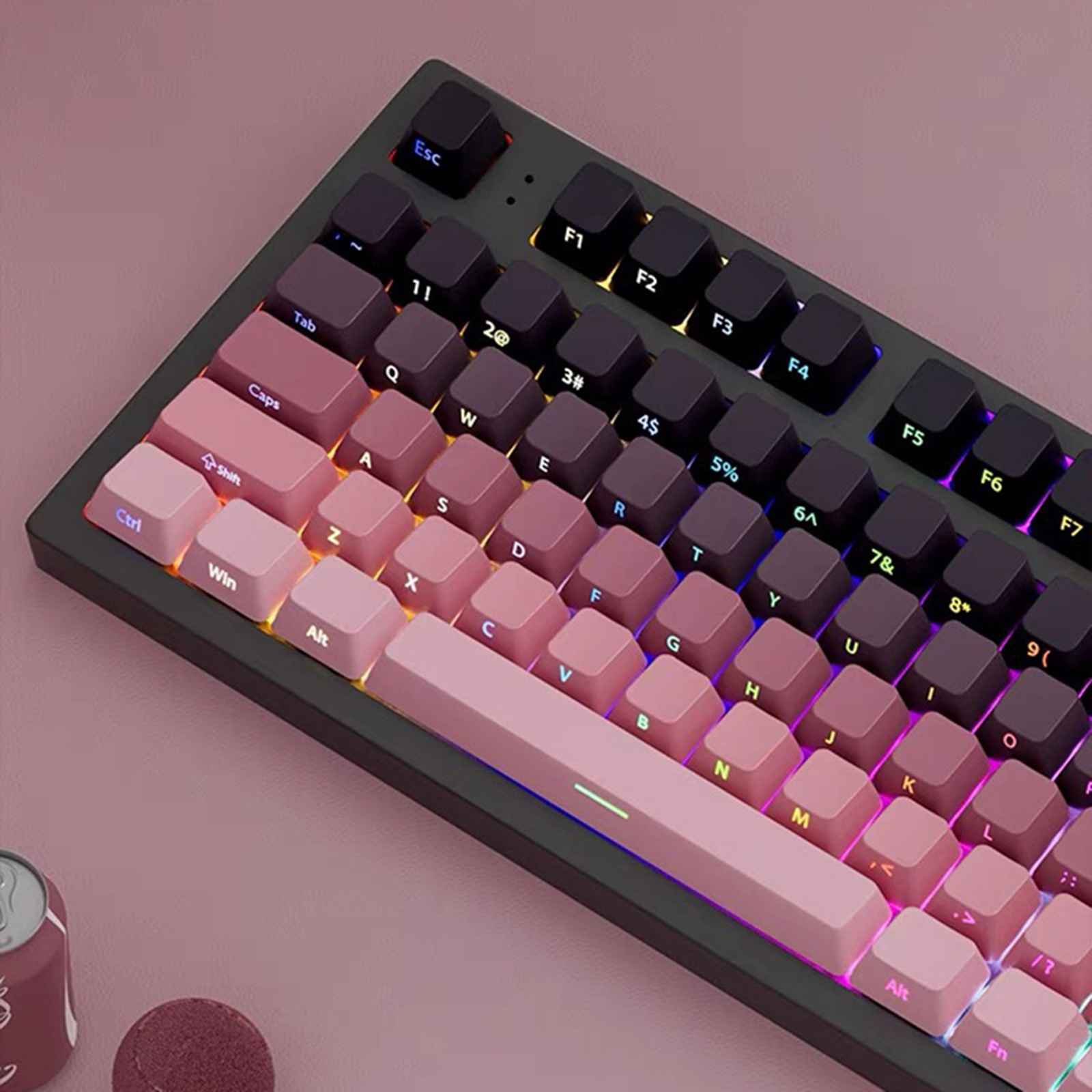 Gaming Keyboard Typewriter - Gradient Keycaps Side Printed Shine Through