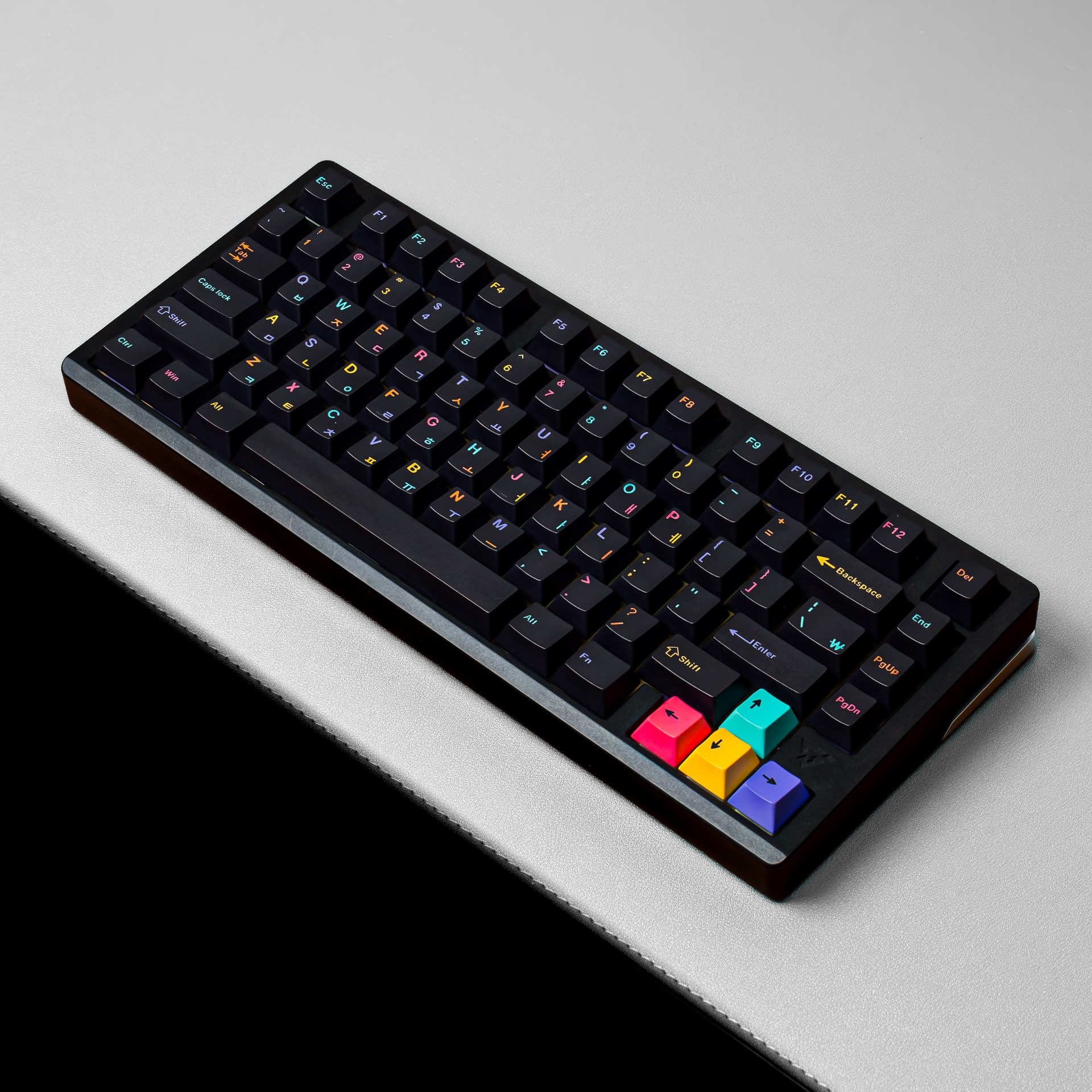 Keyboard Gaming Black - 143 Keys Creative Keycaps PBT Cherry