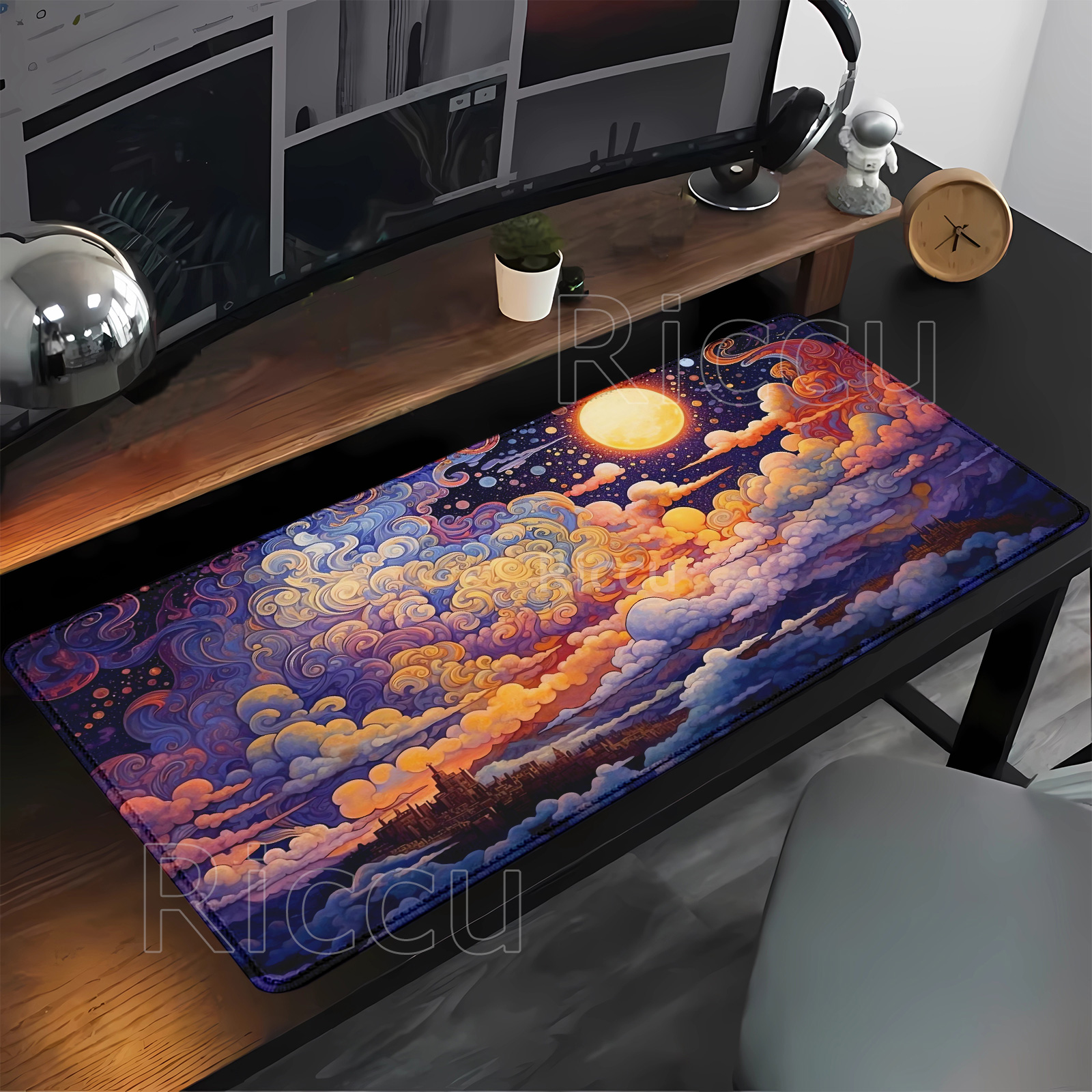 Gaming Keyboard Typewriter - Large Mouse Pad Full moon and