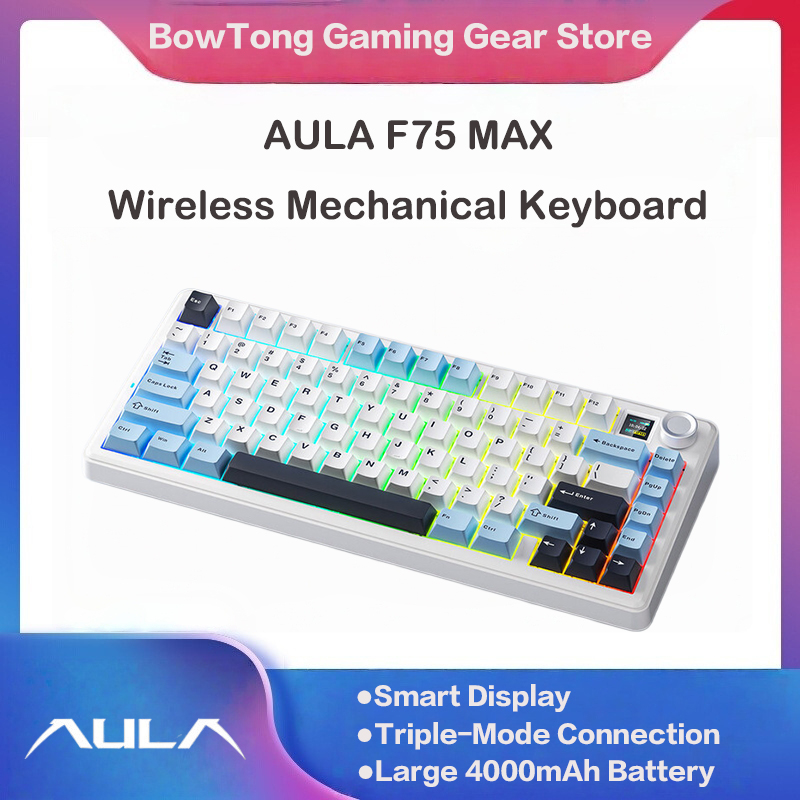 Keyboard Gaming Mac - AULA F75 MAX 75% Tri-Mode Mechanical