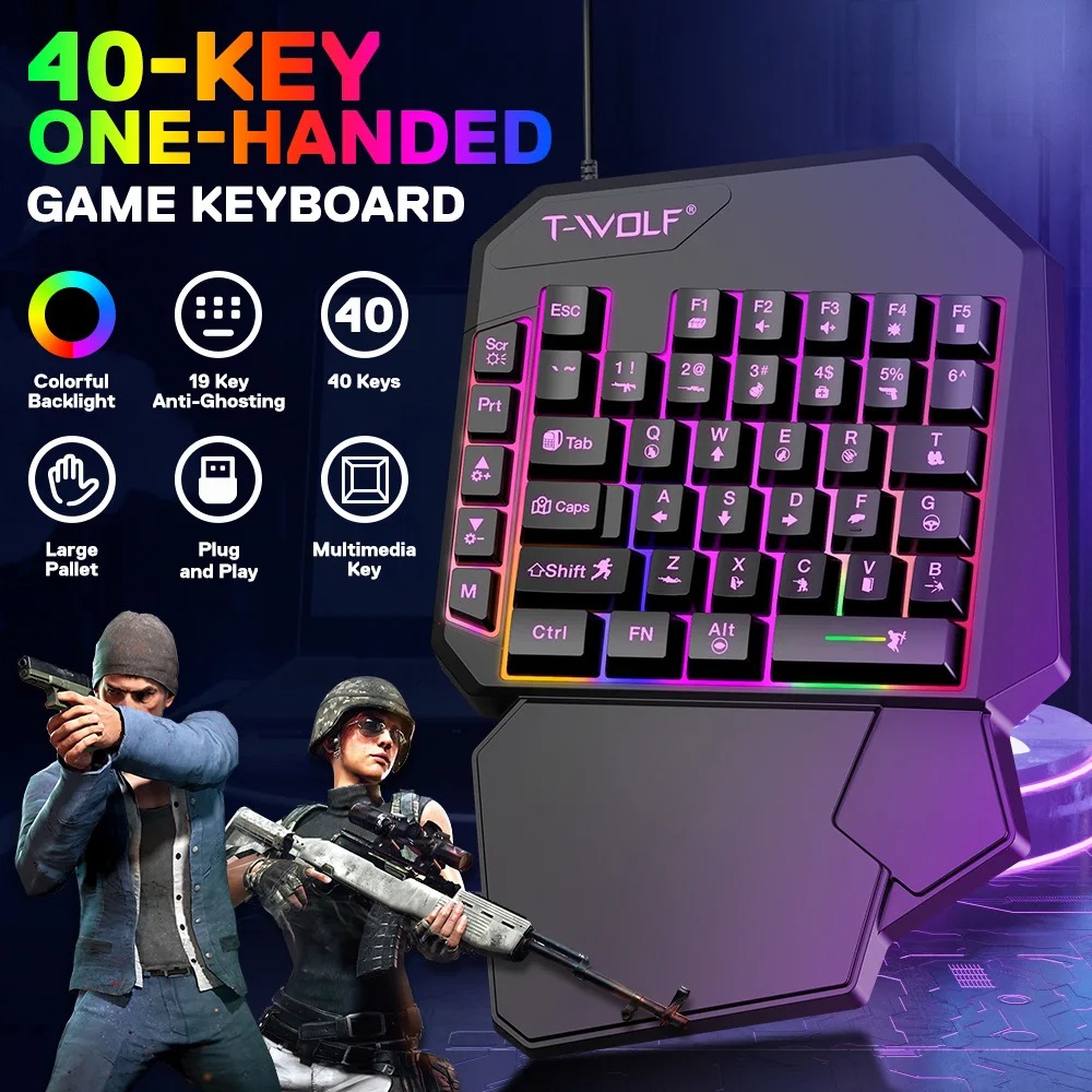 5 in 1 RGB Gaming Keyboard Mou - Gaming Keyboard 1 Hand reseña y precio