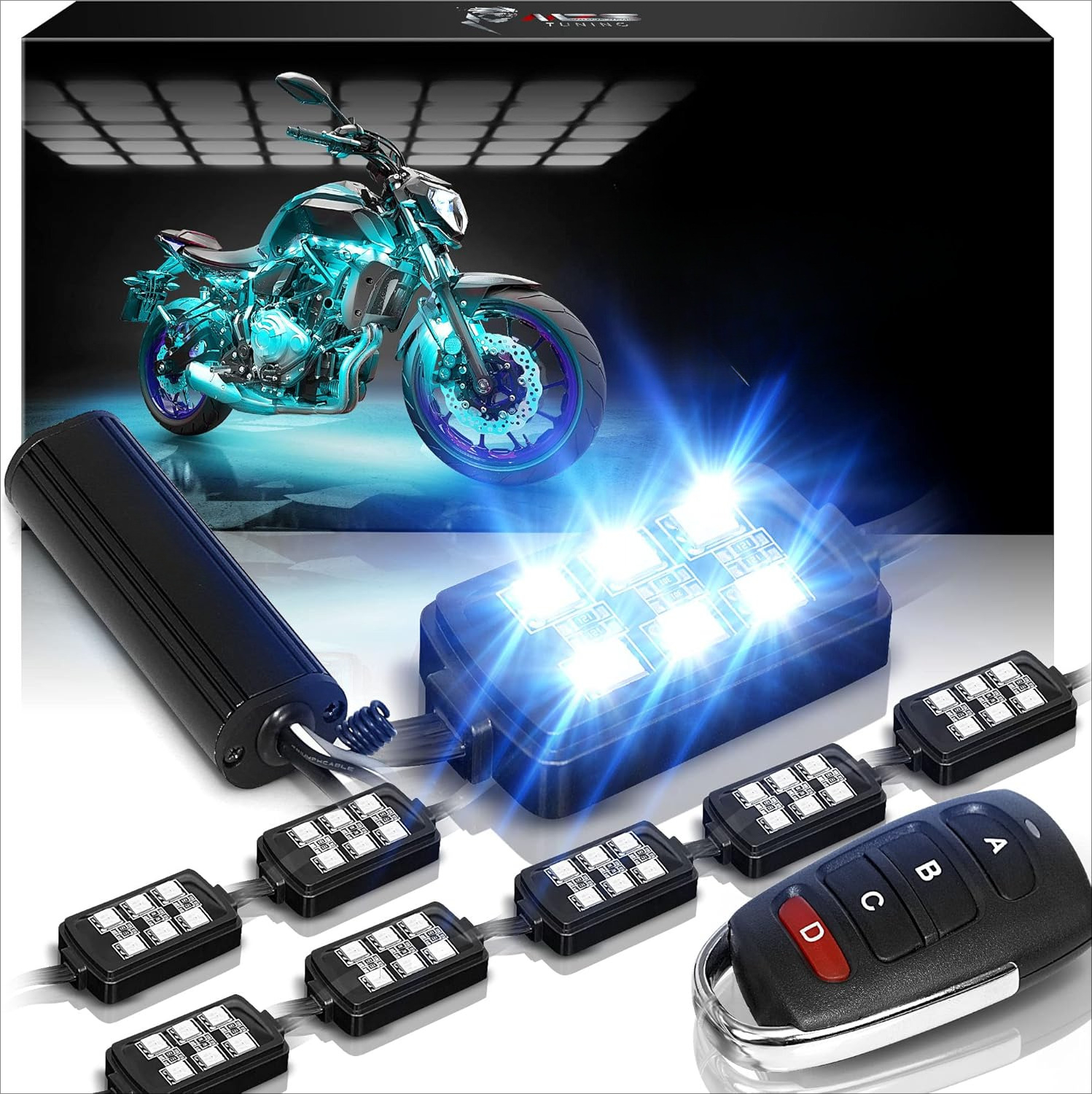 8Pcs Motorcycle LED Light Kit, - Rgb Underglow Strip reseña y precio