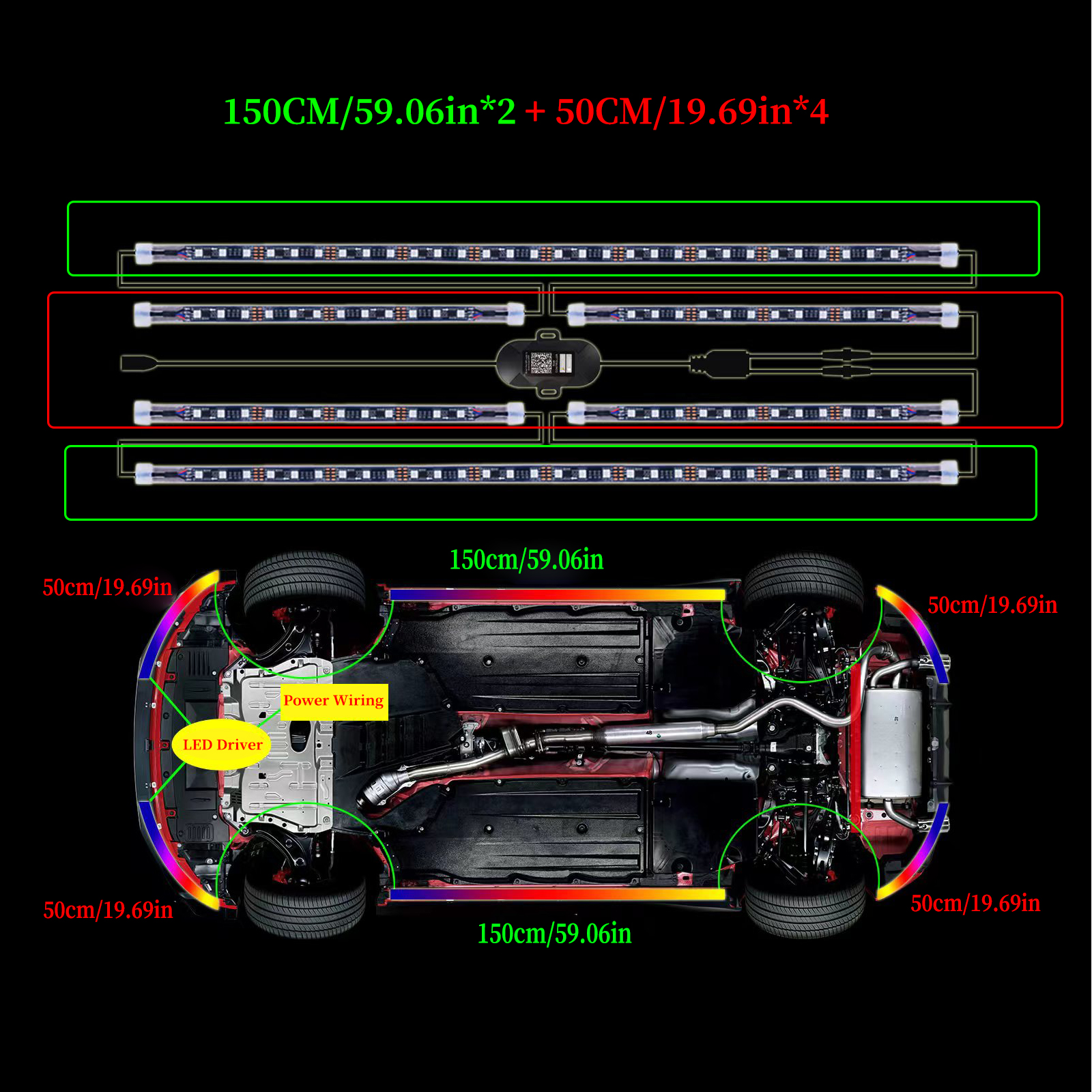 6pcs Dream Color LED Car Under - Rgb Underglow Strip reseña y precio
