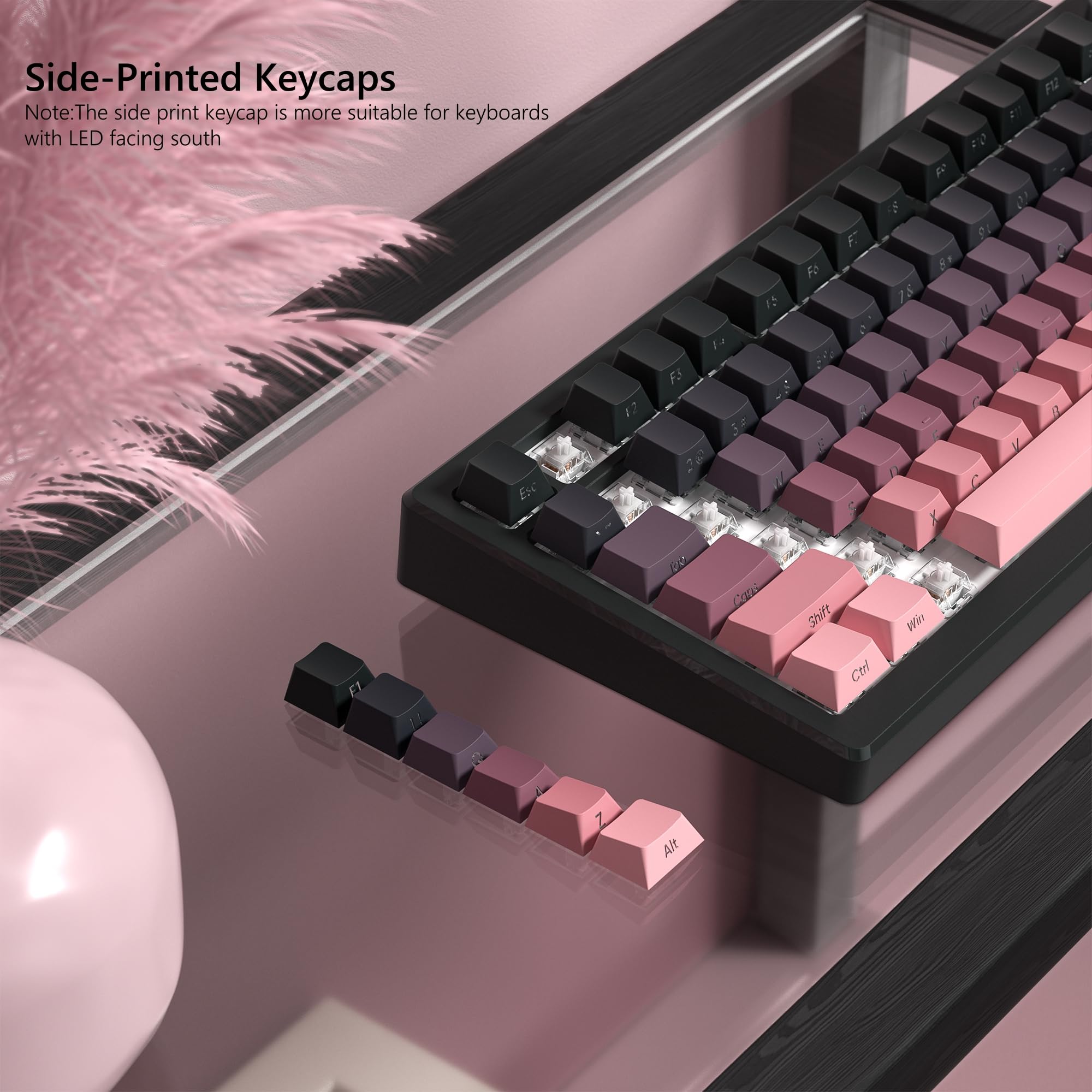 136 Key Black and Pink Print B - Keyboard Gaming Black reseña y precio