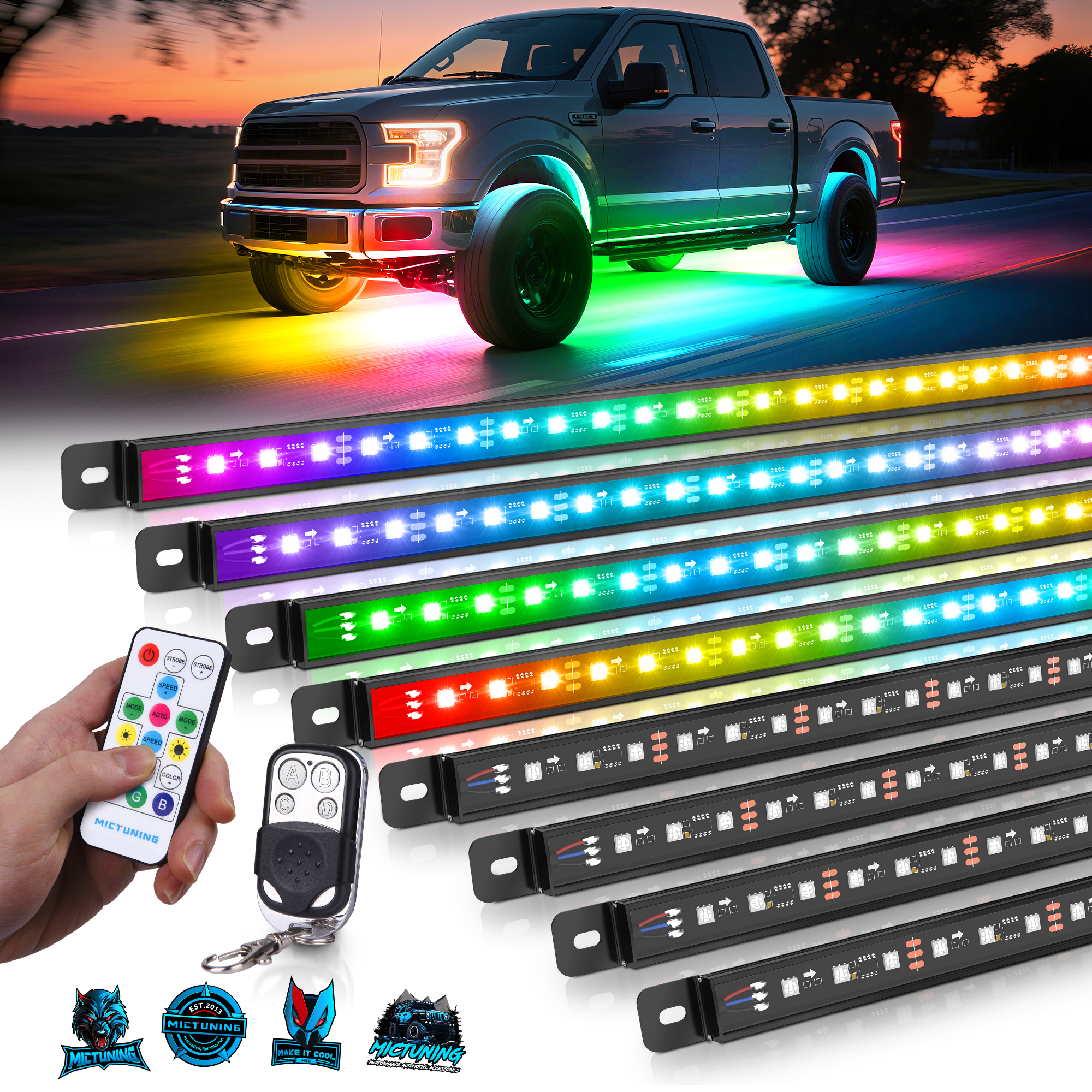MICTUNING U8 Car Underglow Lig - Rgb Underglow Strip reseña y precio