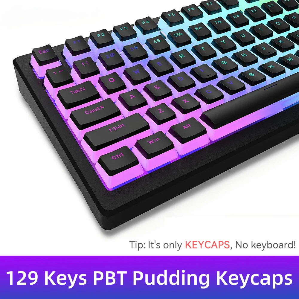 New Pudding PBT Keycaps 129 Ke - Keyboard Gaming Transparent reseña y precio