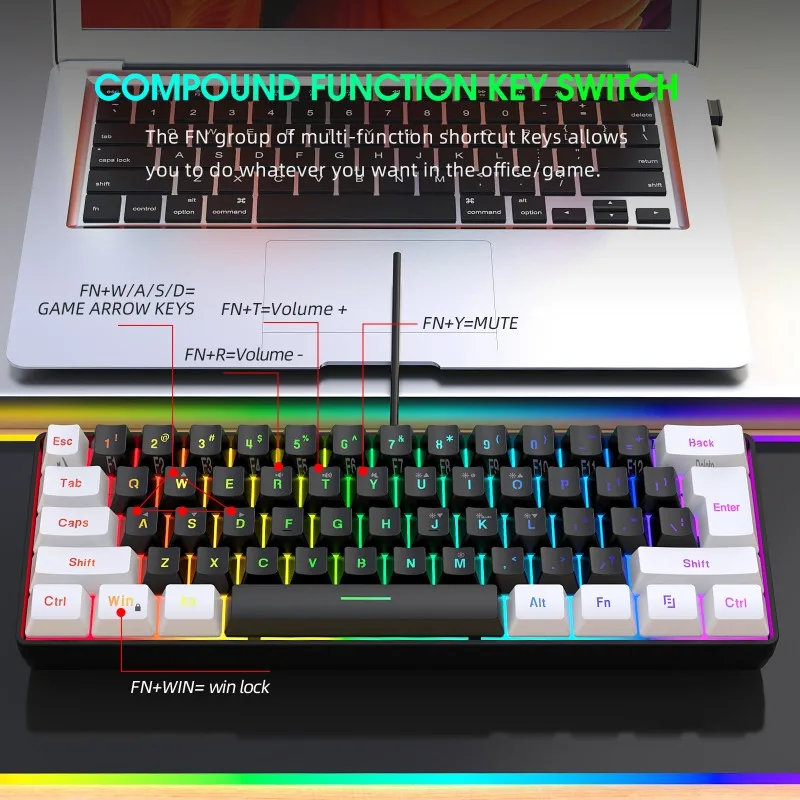 Keyboard and mouse 60% compute - Gaming Keyboard Mouse Combo reseña y precio