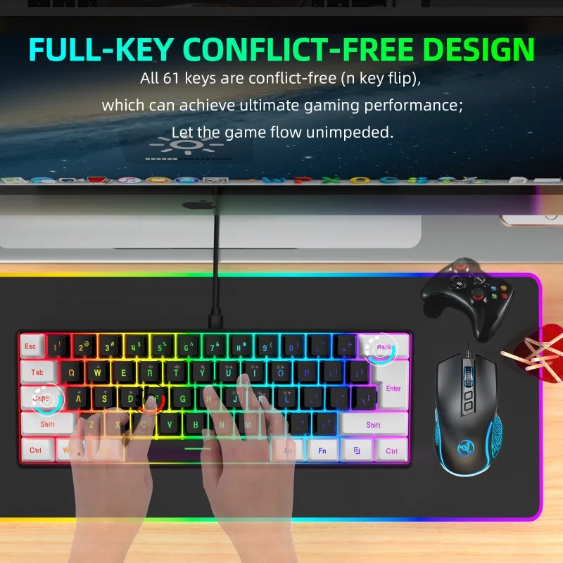 Keyboard and mouse 60% compute - Gaming Keyboard Mouse Combo reseña y precio
