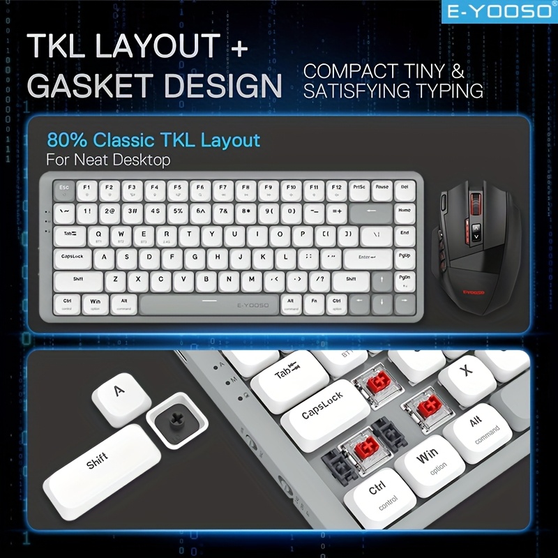E-YOOSO Tri-Mode 2.4GWireless/ - Gaming Keyboard E Yooso reseña y precio
