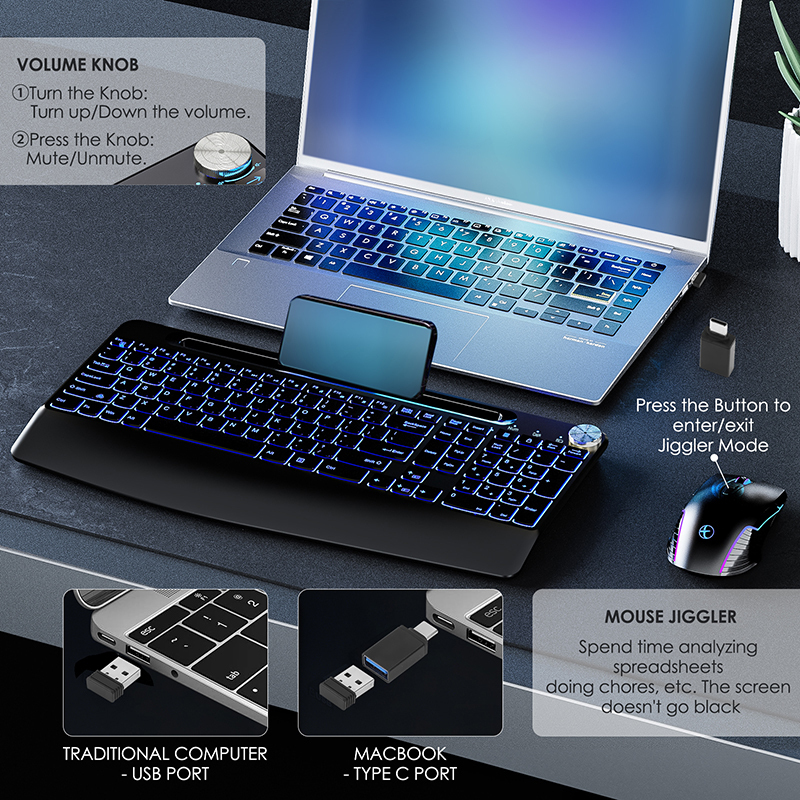 2.4G&Type-C Wireless Keyboard  - Gaming Keyboard Mouse Combo reseña y precio
