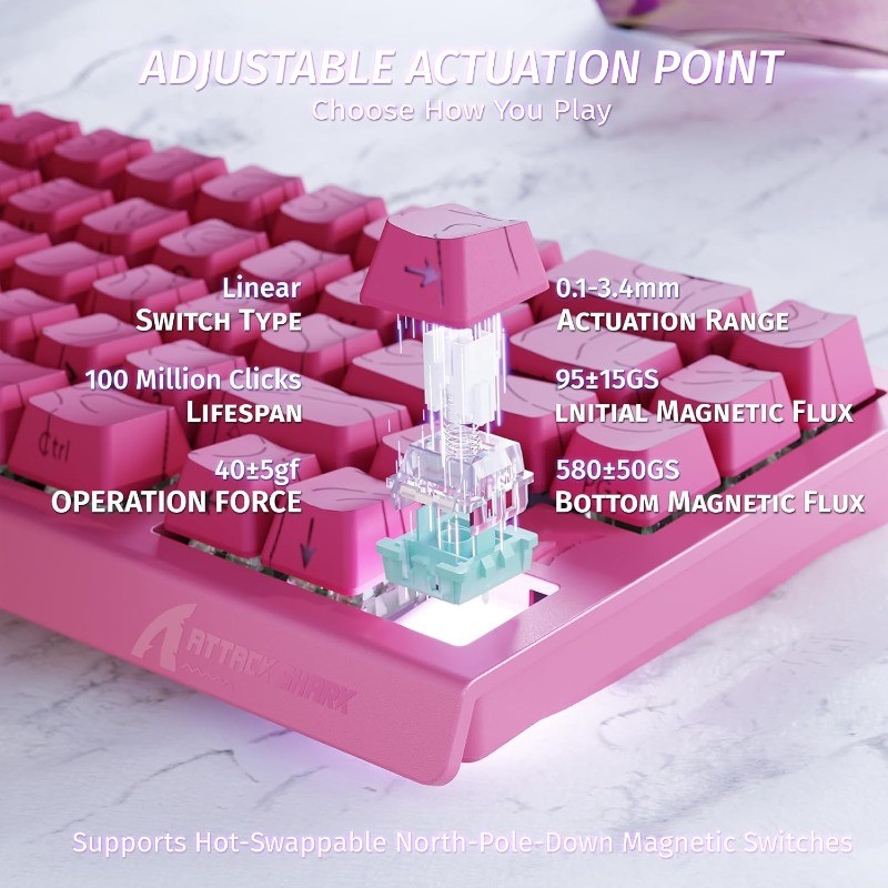 ATTACK SHARK X68 HE 8000Hz Rap - Keyboard Gaming Mac reseña y precio