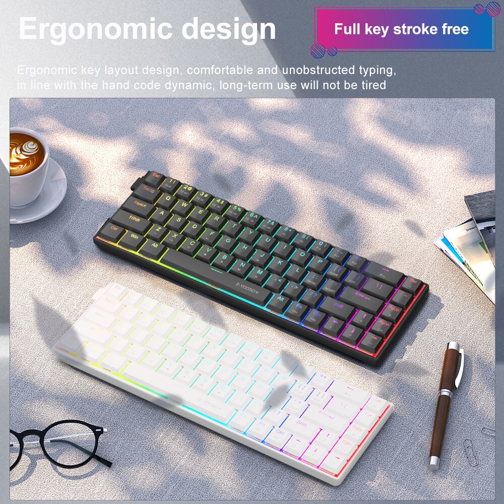 E-YOOSO A68 RGB Mini Slim USB  - Gaming Keyboard E Yooso reseña y precio