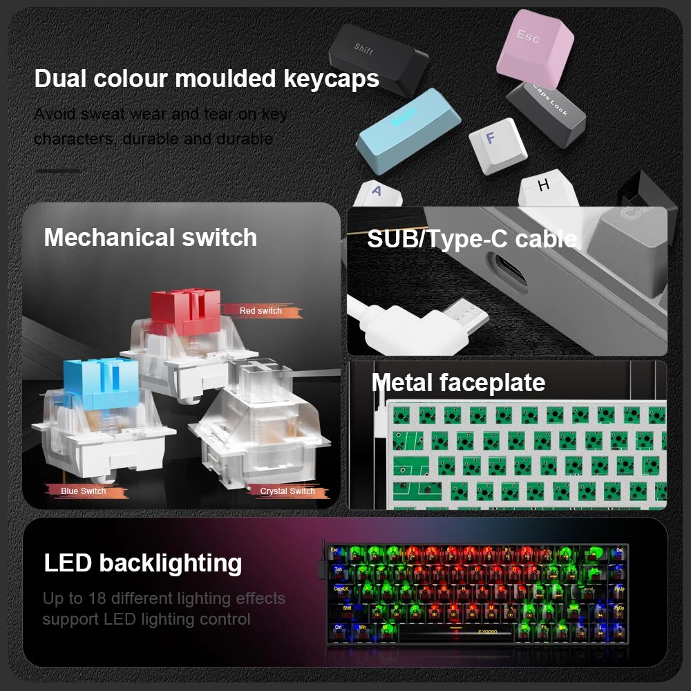 E-YOOSO Z686 USB Mini Slim Mec - Gaming Keyboard E Yooso reseña y precio