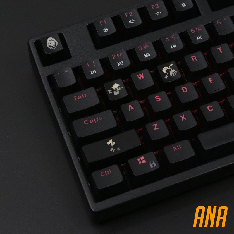 4 pcs/set keysets backlight OW - Keyboard Gaming Black reseña y precio