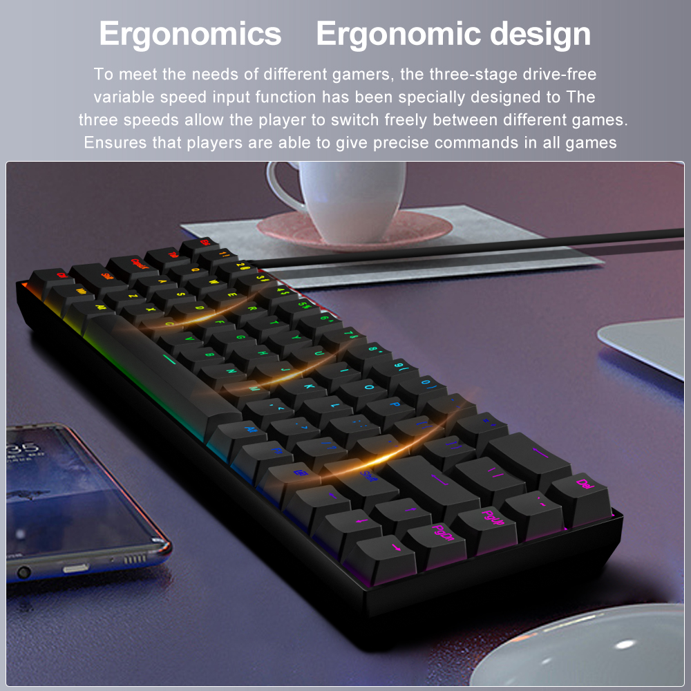 E-YOOSO Z686 RGB USB 60% Mini  - Gaming Keyboard E Yooso reseña y precio