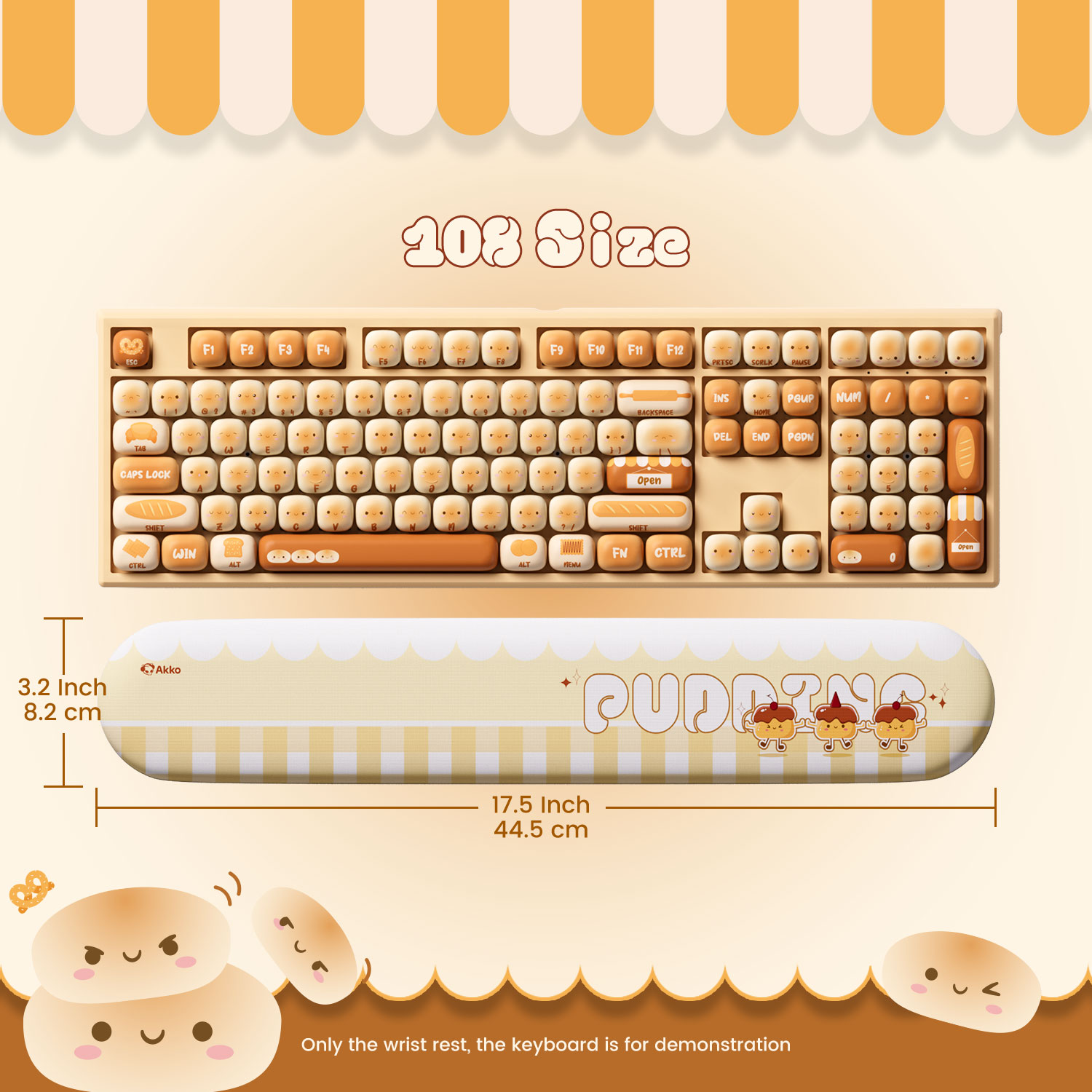 Akko Pudding Buns Keyboard Wri - Gaming Keyboard Hand reseña y precio