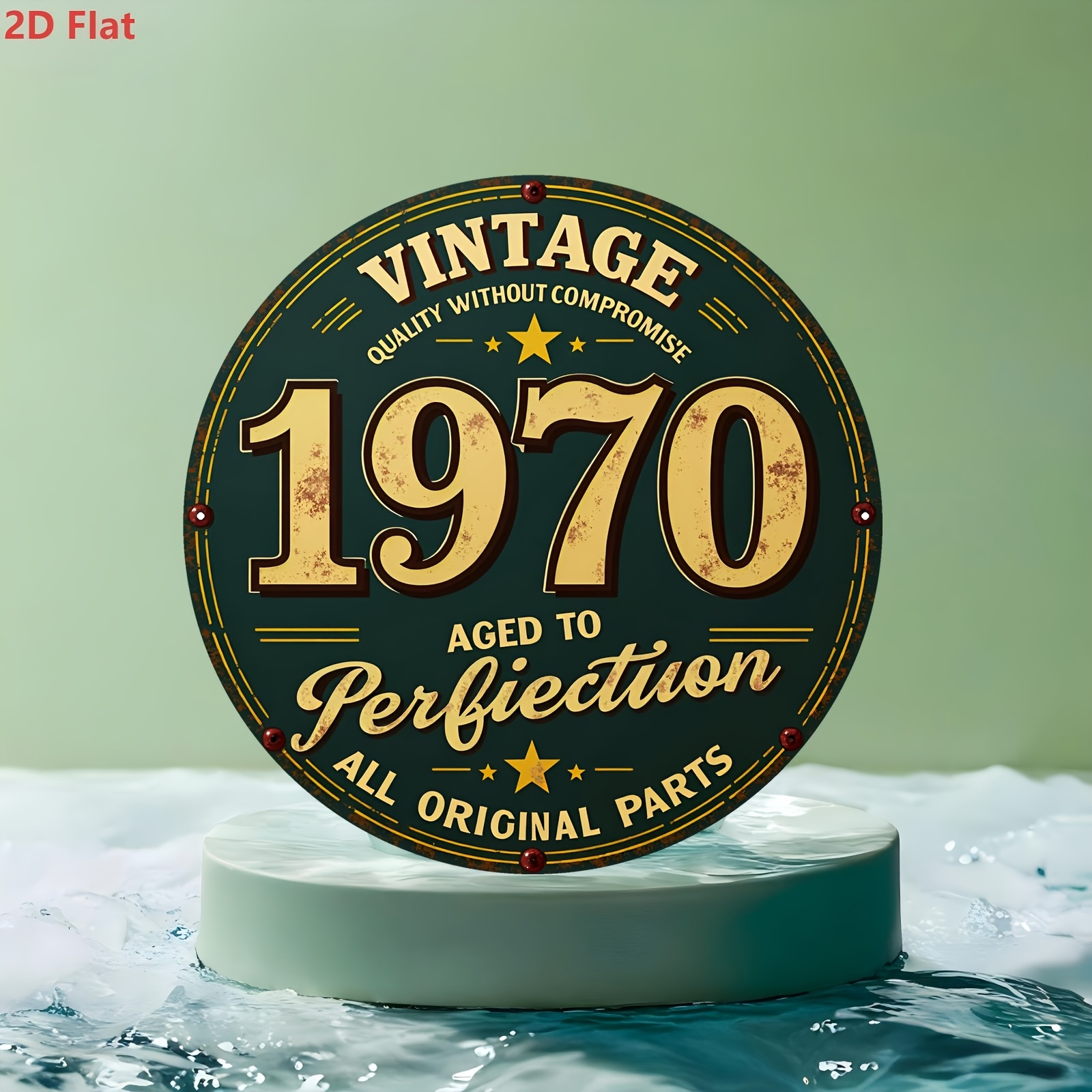2D Flat, 1pc 1pcs 1970 Vintage - Brass Weight Plate reseña y precio
