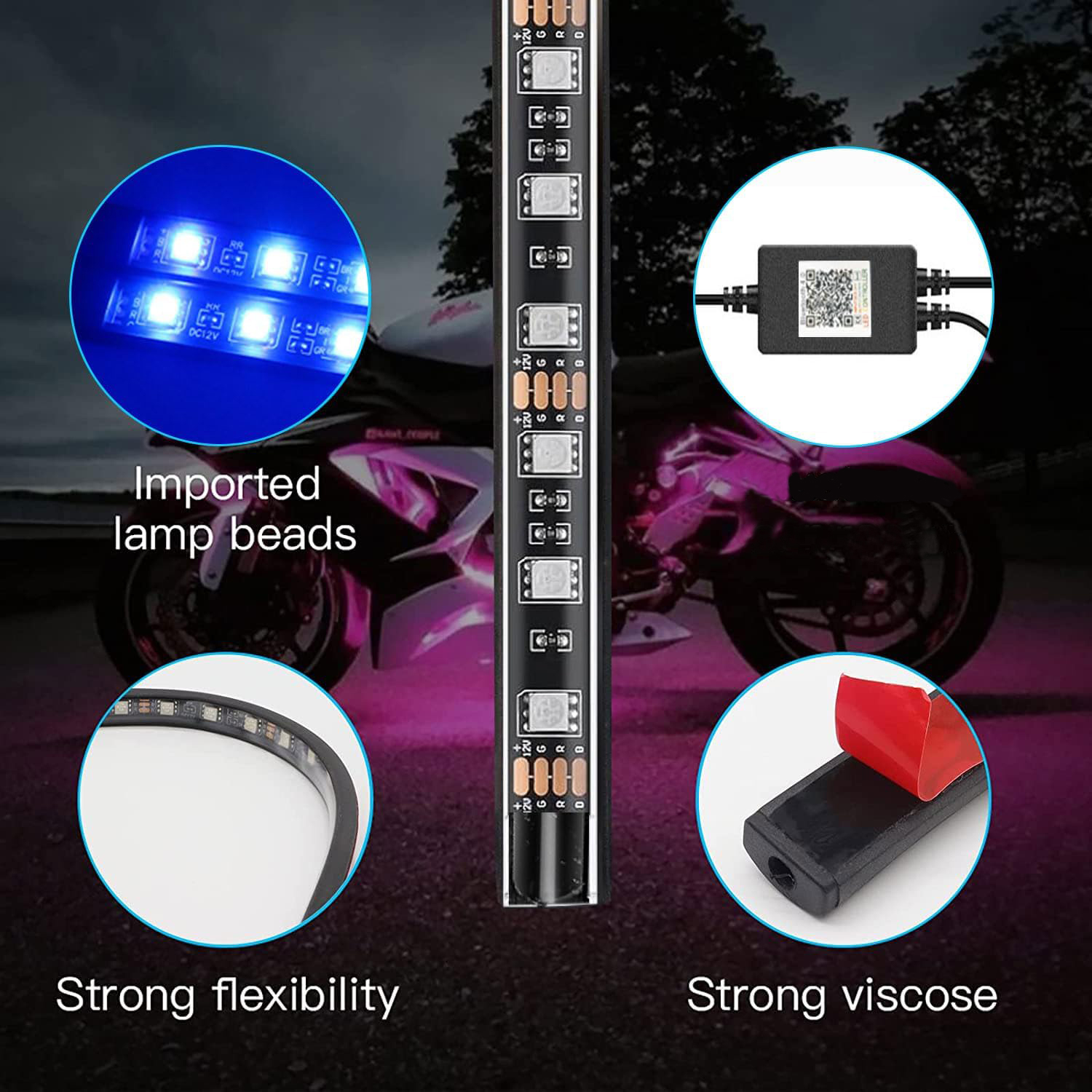 12in1 New Motorcycle Atmospher - Rgb Underglow Strip reseña y precio