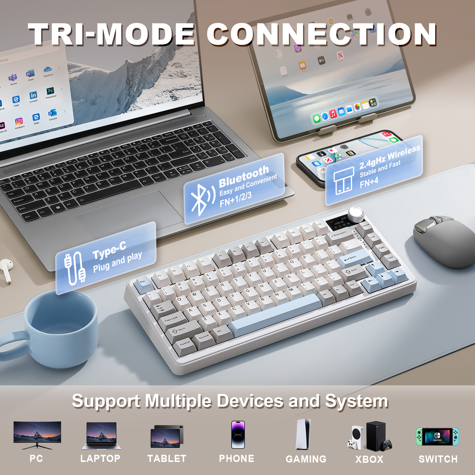 YUNZII B75 PRO MAX Wireless Me - Keyboard Gaming Mac reseña y precio