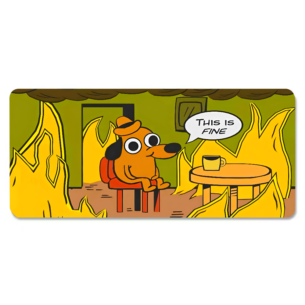 This Is Fine Dog Dachshund Mou - Gaming Keyboard Nearby reseña y precio
