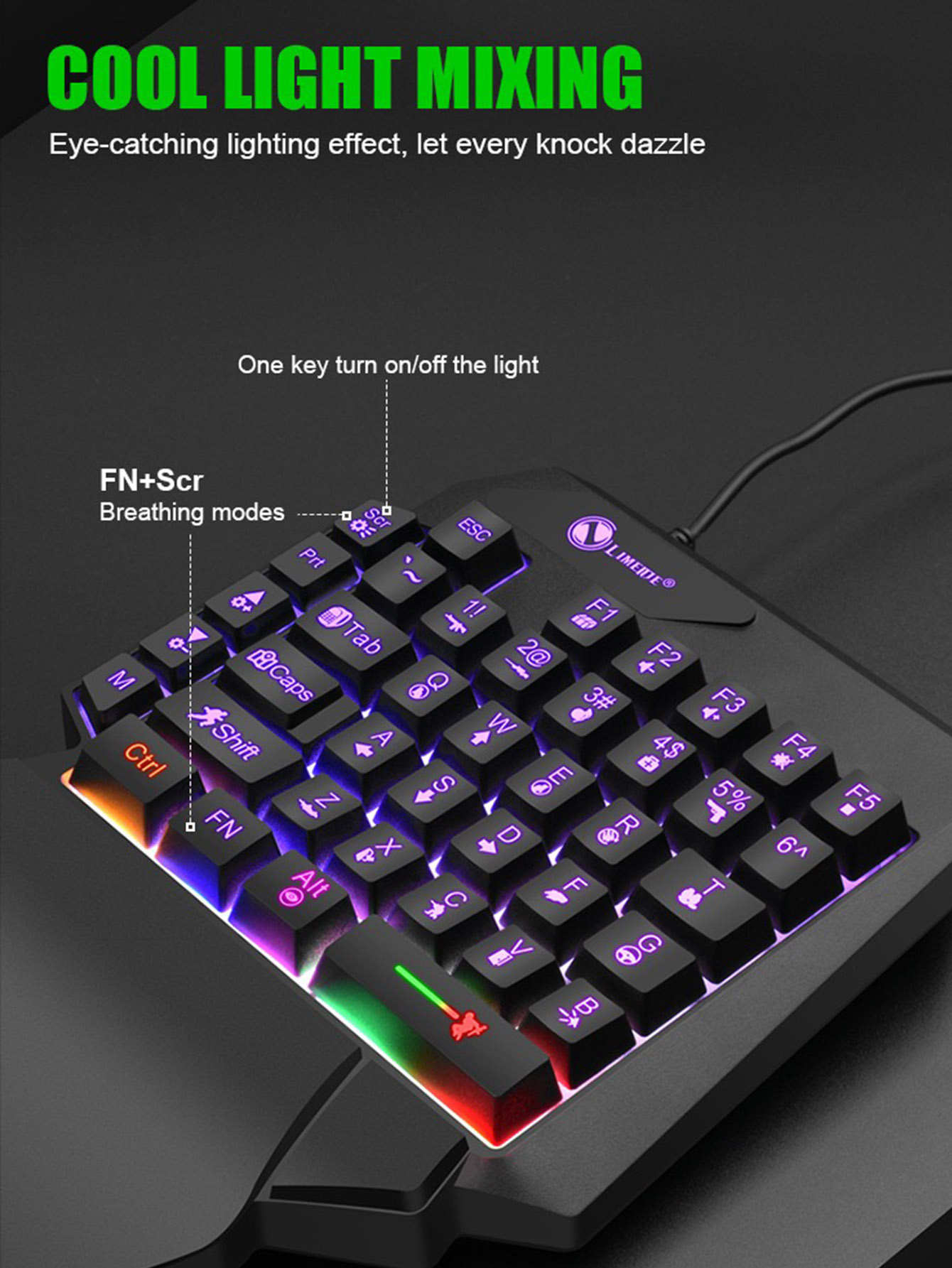 Mechanical one-handed light ga - Gaming Keyboard 1 Hand reseña y precio