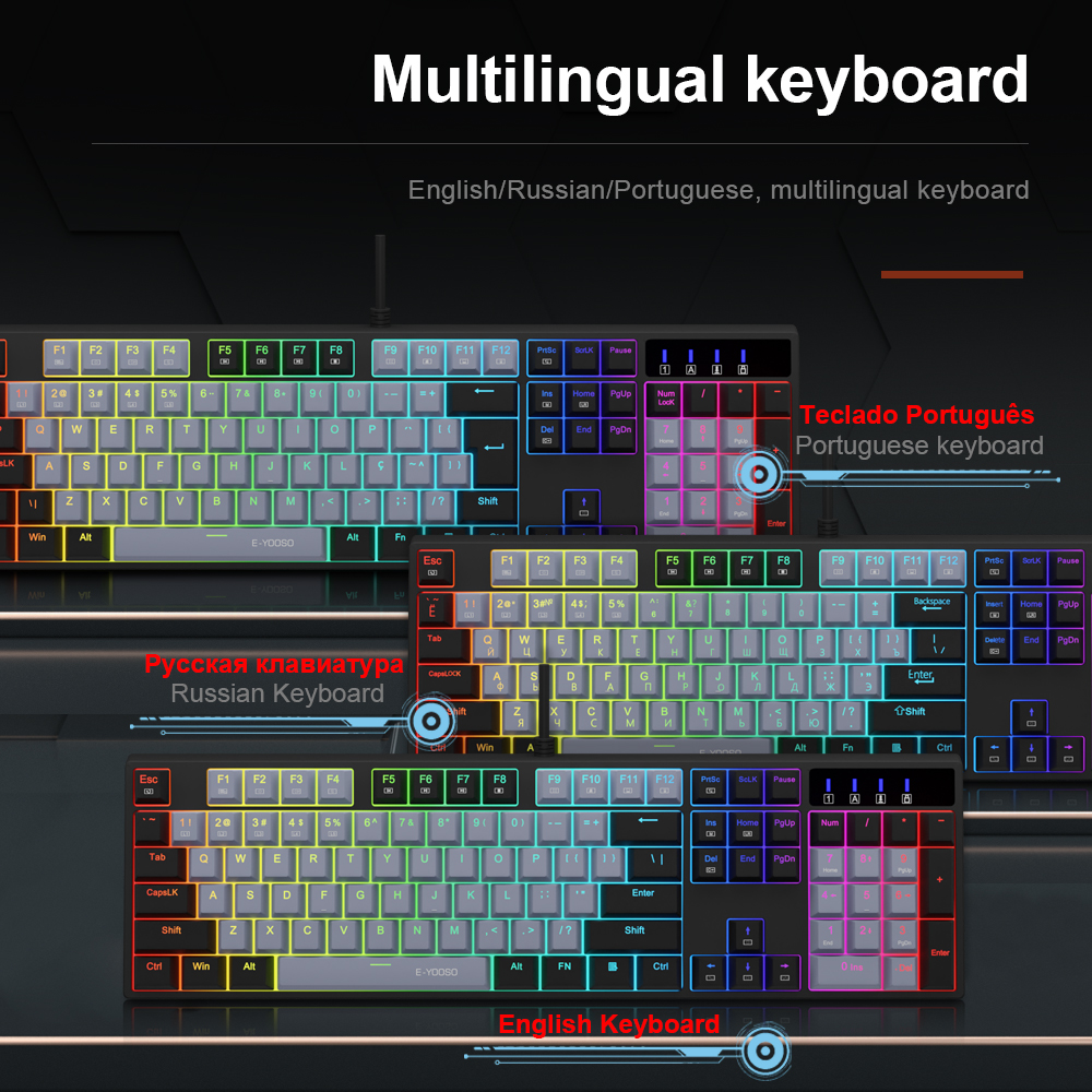 E-YOOSO Z14 RGB USB Mechanical - Gaming Keyboard E Yooso reseña y precio
