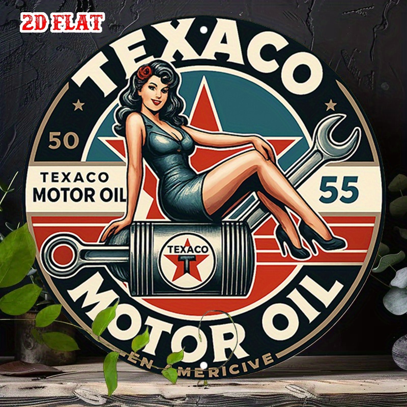 Round Metal Tin Sign Wall Deco - Brass Weight Plate reseña y precio