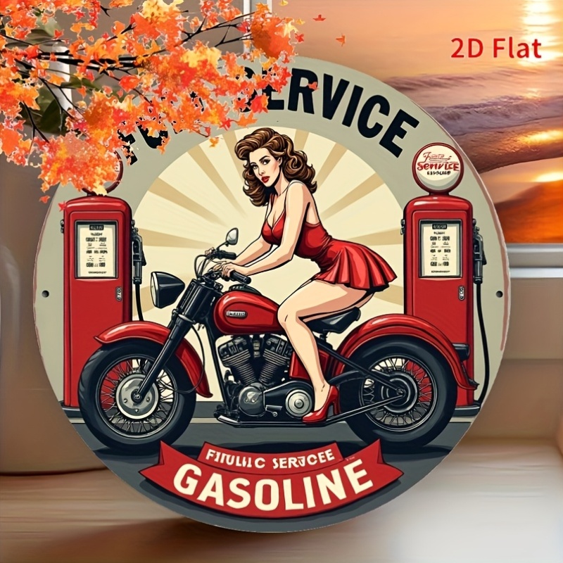 Round Metal Tin Sign Wall Deco - Brass Weight Plate reseña y precio