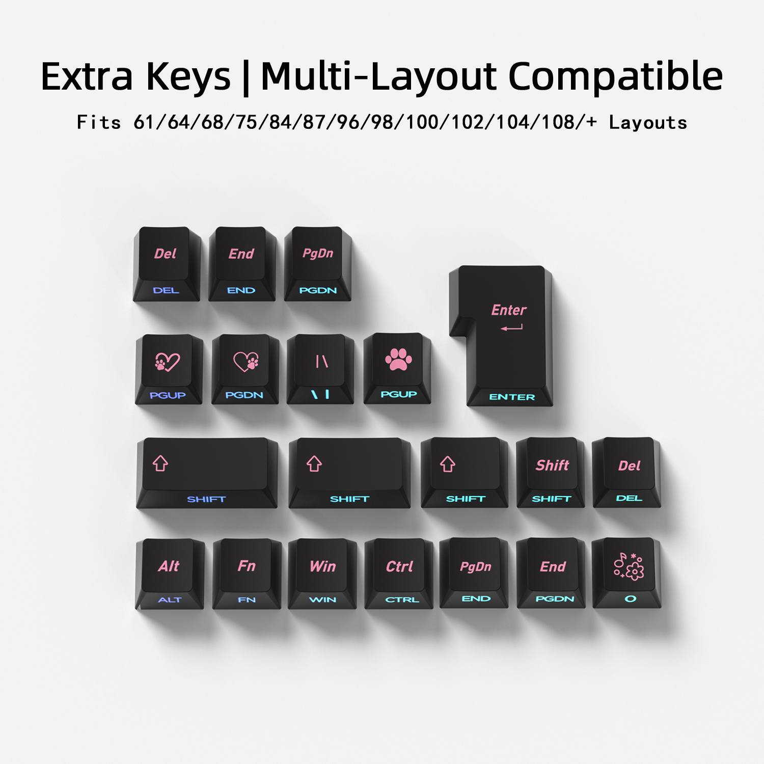 Black Pink Cat Korean Keycaps  - Gaming Keyboard Typewriter reseña y precio