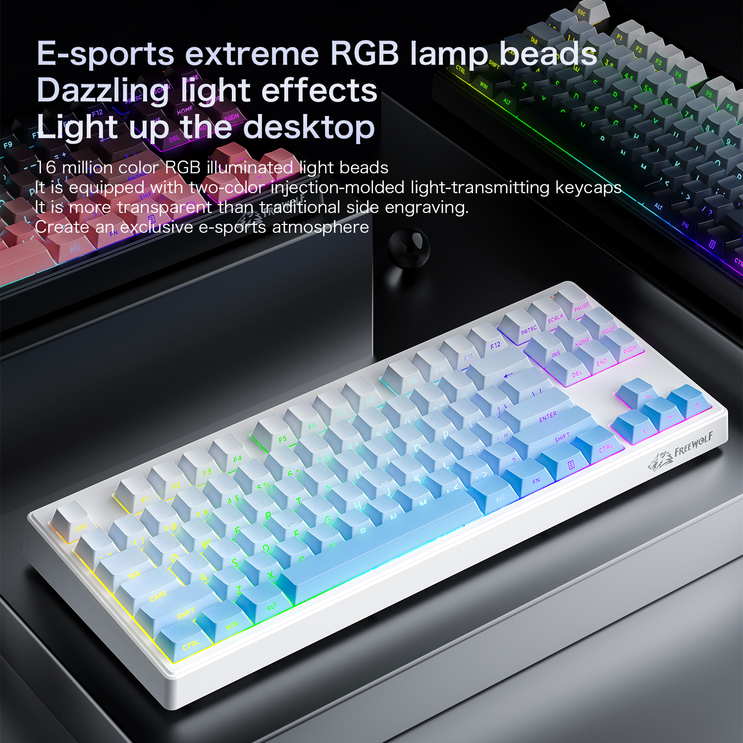 FREEWOLF M87 V2 87 Keys RGB Me - Keyboard Gaming Mac reseña y precio