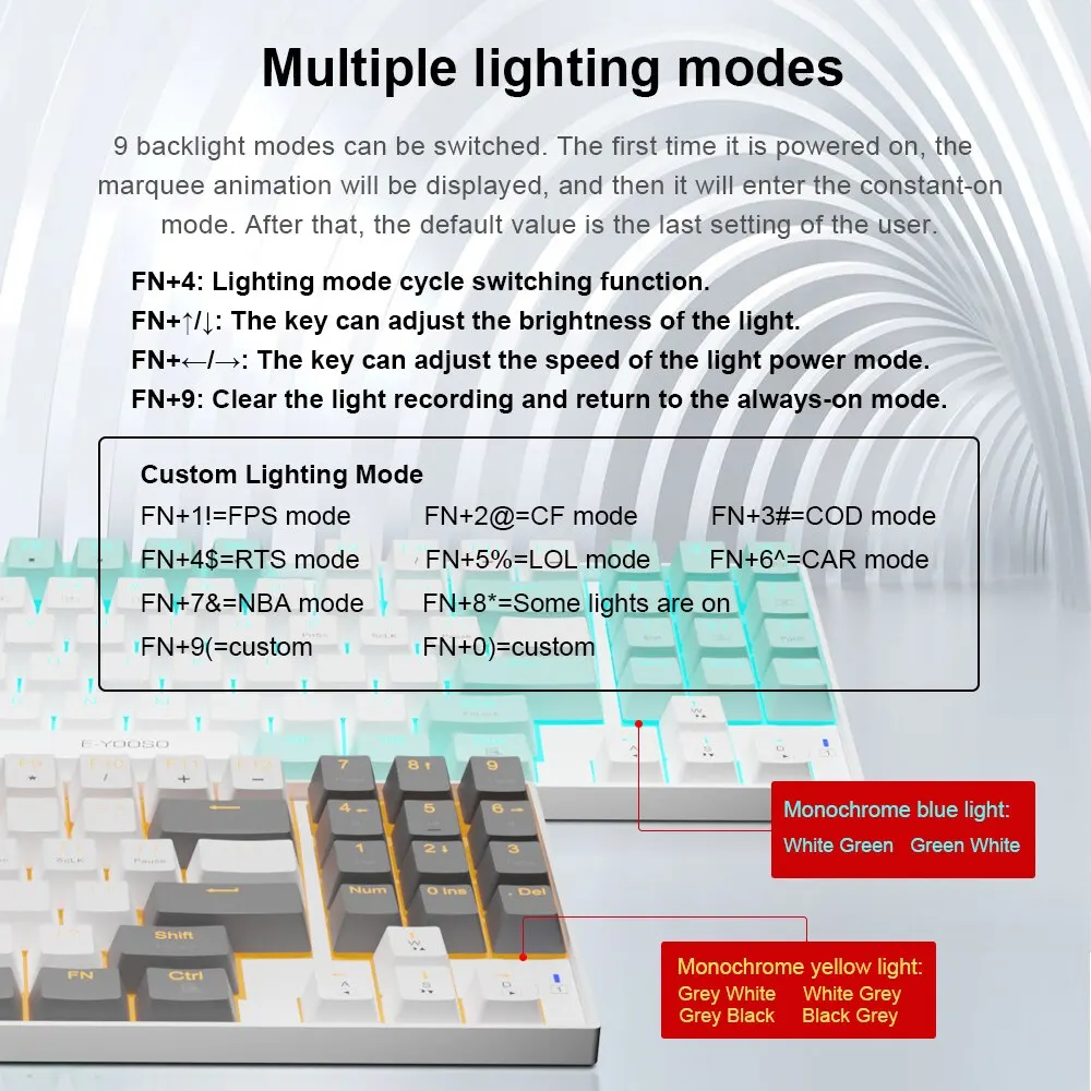 E-YOOSO Z13 USB Mechanical Gam - Gaming Keyboard E Yooso reseña y precio