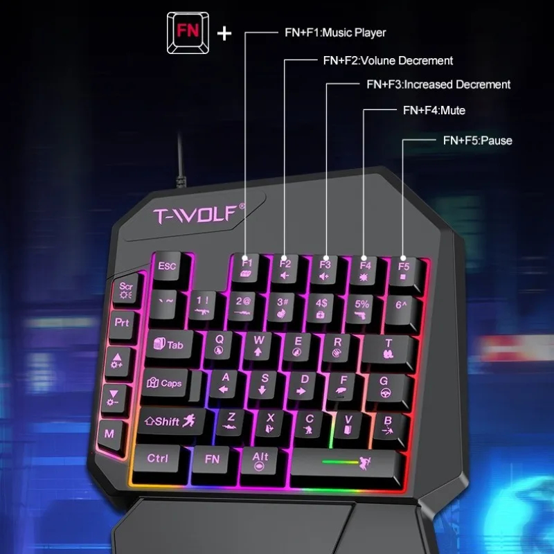 5 In 1 Set 35keys One Handedly - Gaming Keyboard 1 Hand reseña y precio