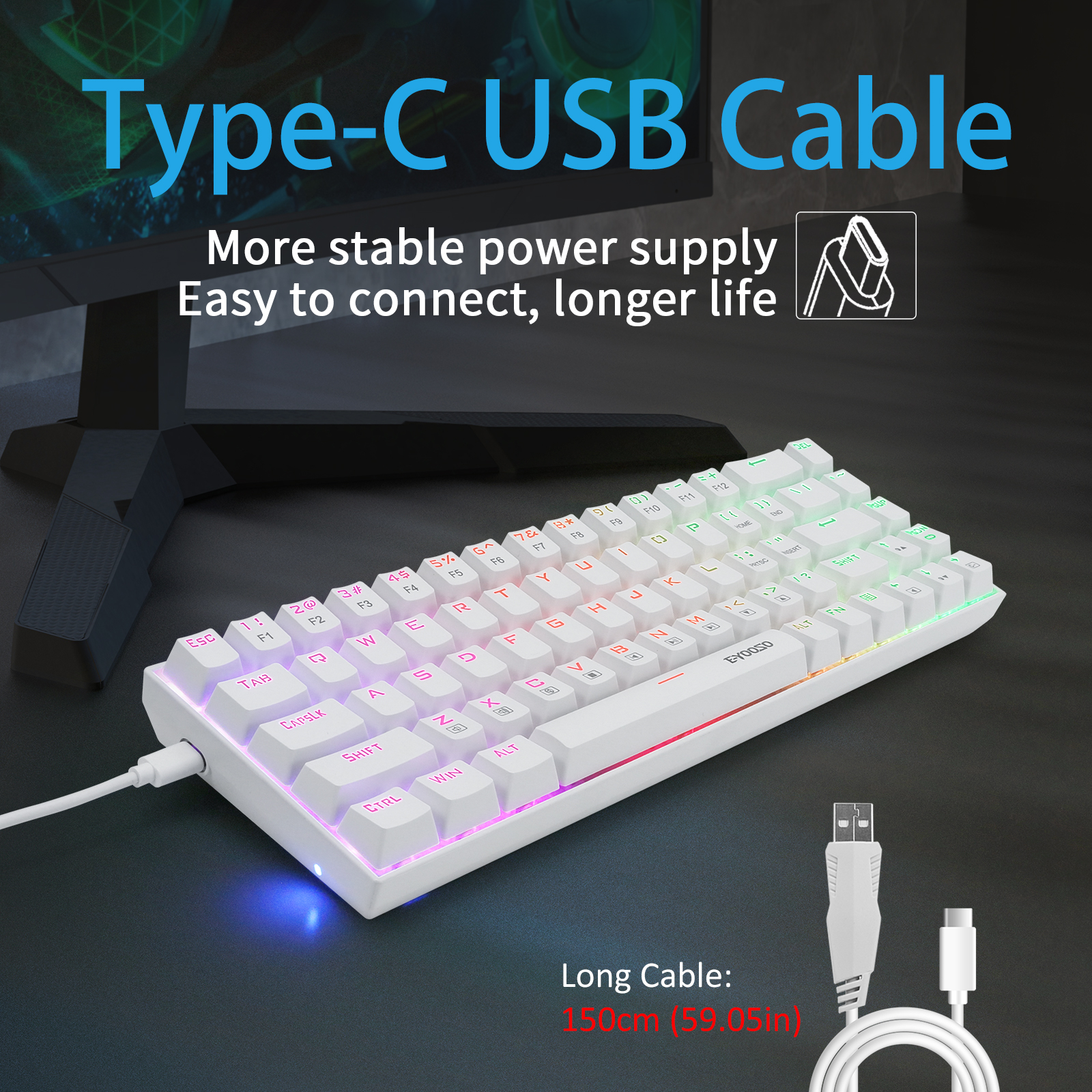 Z-686 60% Mini Mechanical Gami - Gaming Keyboard E Yooso reseña y precio