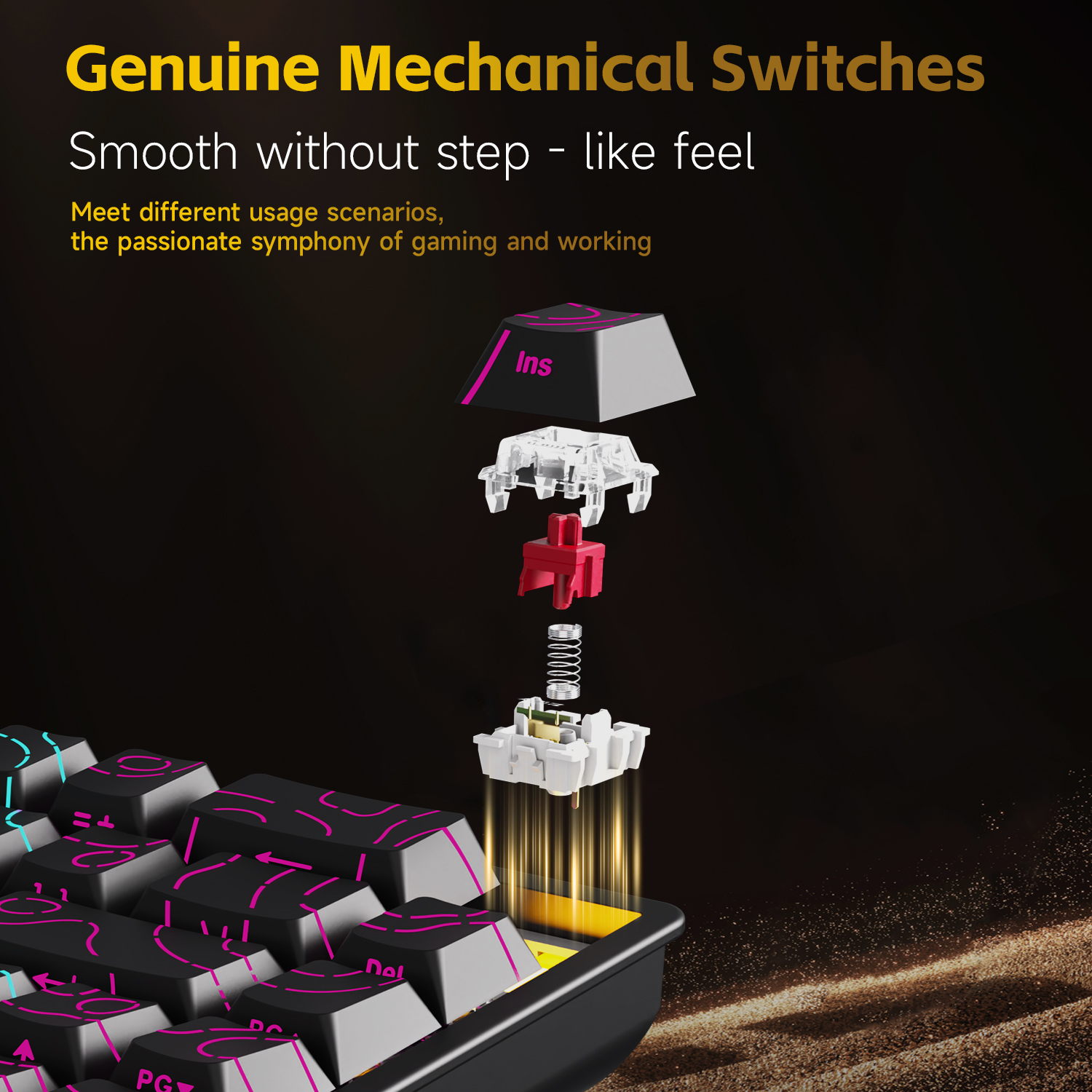 AJAZZ NK68V2 Single-Mode Wired - Keyboard Gaming Transparent reseña y precio