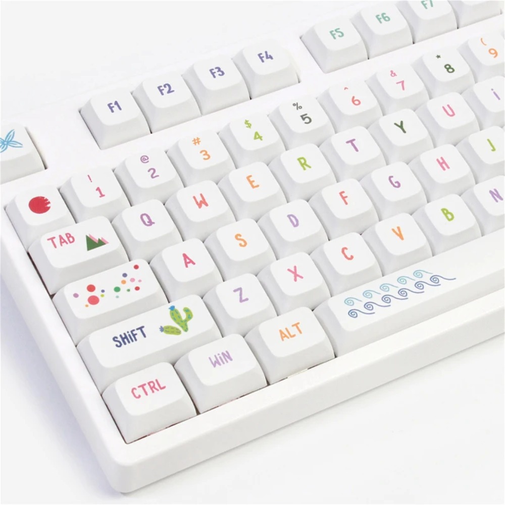 Vibrant Summer Art Keycaps 128 - Gaming Keyboard Tkl reseña y precio
