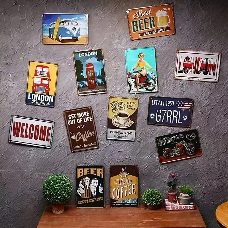 Vintage Bar Metal Signs Bathro - Brass Weight Plate reseña y precio