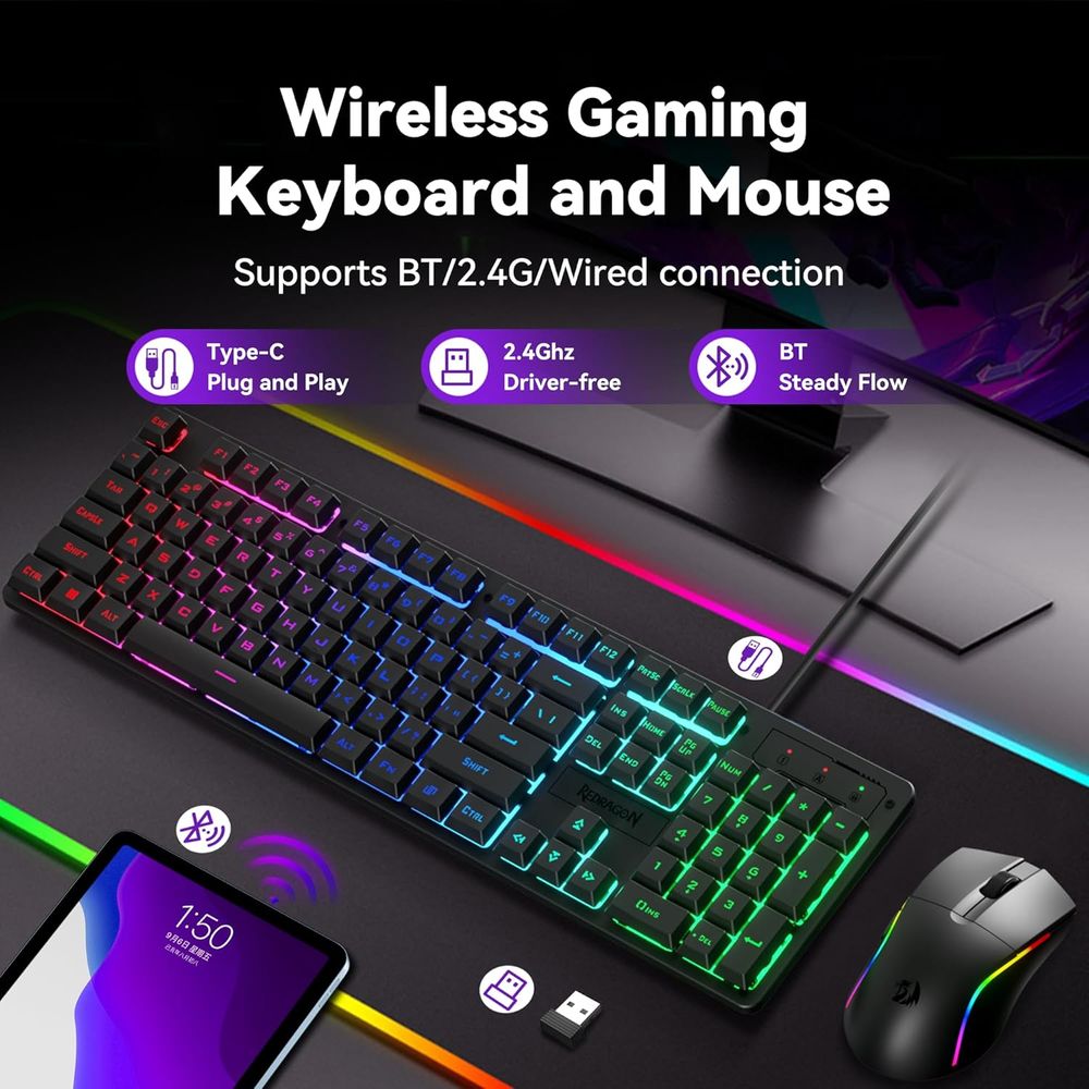Wireless RGB Gaming Keyboard a - Gaming Keyboard Mouse Combo reseña y precio