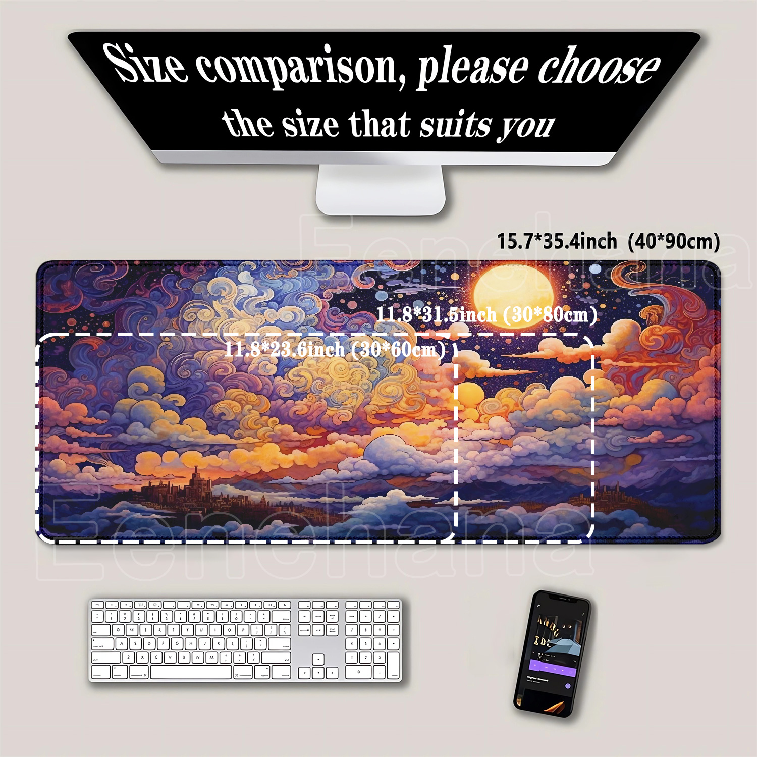 Large Mouse Pad Full moon and  - Gaming Keyboard Typewriter reseña y precio
