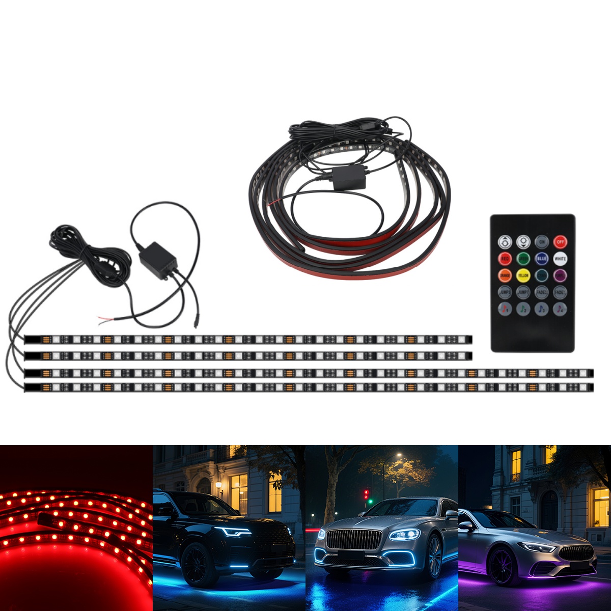 90+120CM Car RGB Chassis Light - Rgb Underglow Strip reseña y precio