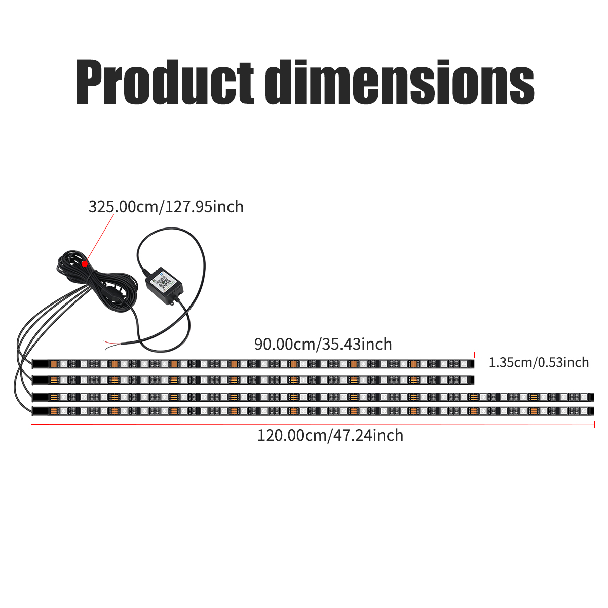 90+120CM Car RGB Chassis Light - Rgb Underglow Strip reseña y precio