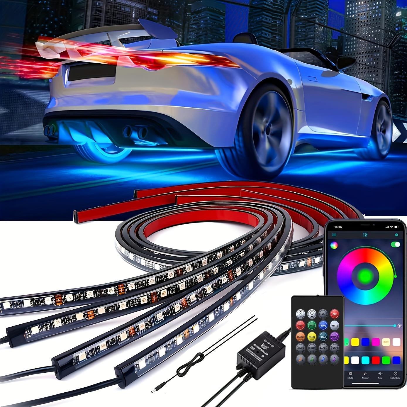 Neon LED Car Bottom Underglow  - Rgb Underglow Strip reseña y precio