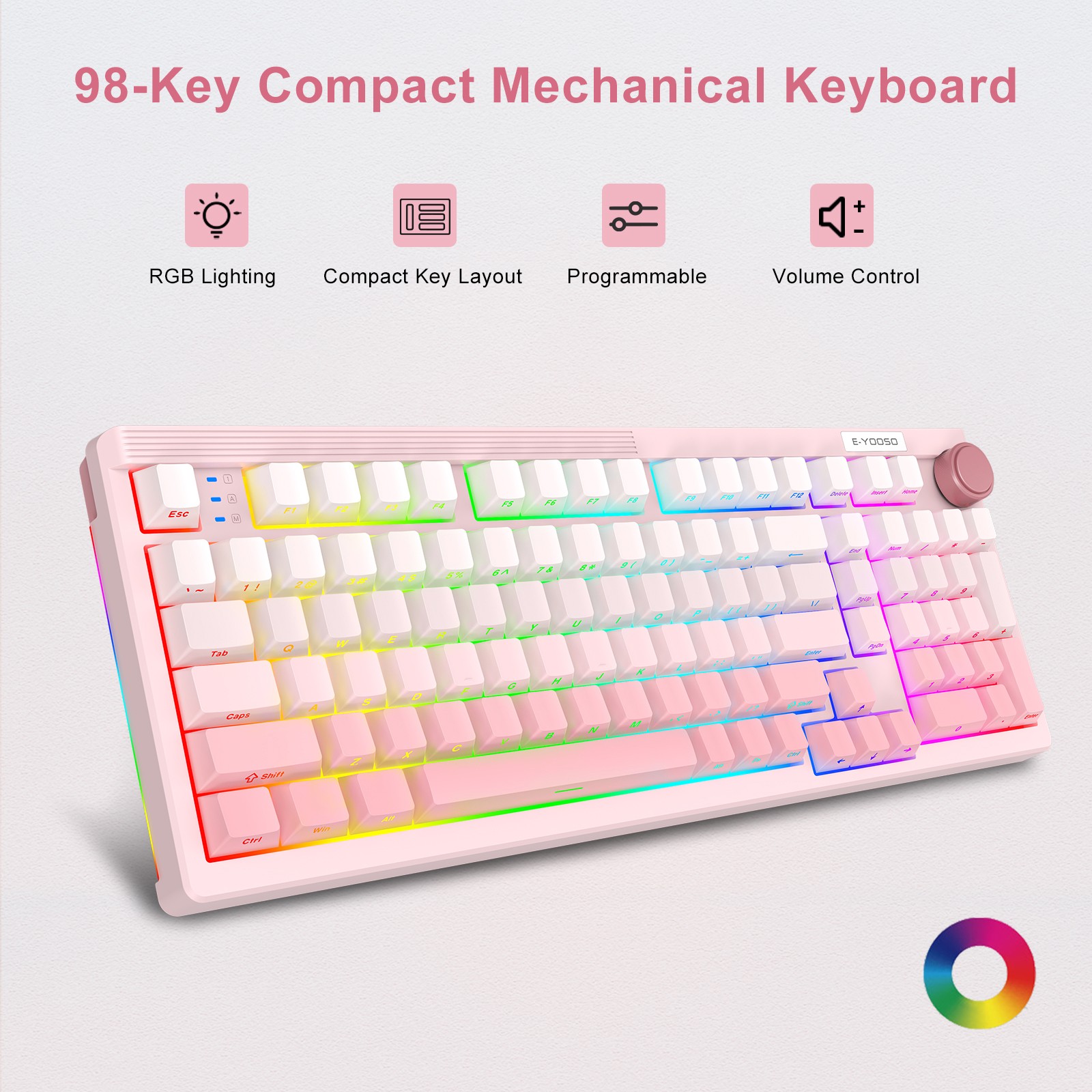 E-YOOSO 98-Key Wired Tri-mode  - Gaming Keyboard E Yooso reseña y precio