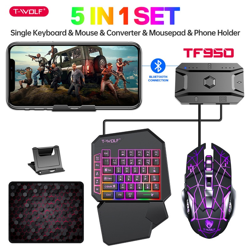 T-Wolf Tf950 5 In 1 One Handed - Gaming Keyboard 1 Hand reseña y precio