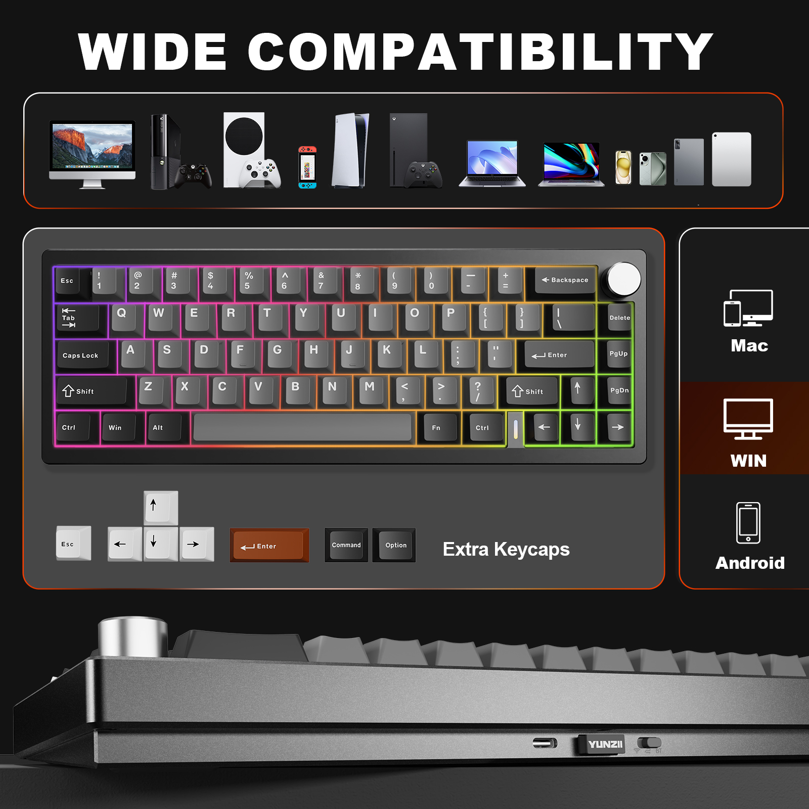 YUNZII AL68 Black QMK/VIA Mech - Keyboard Gaming Mac reseña y precio
