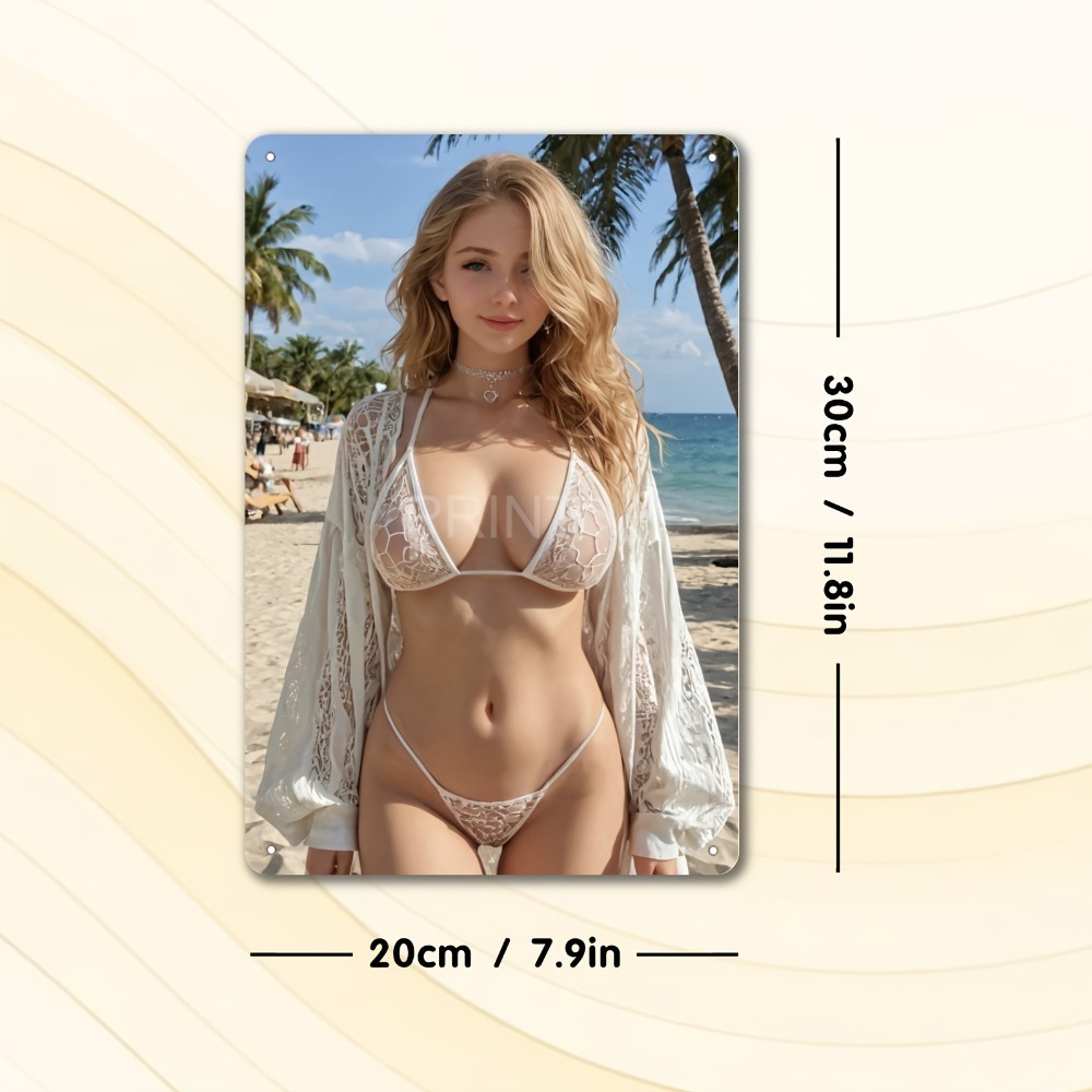 Blonde Bikini Curvy Girl Sexy  - Brass Weight Plate reseña y precio