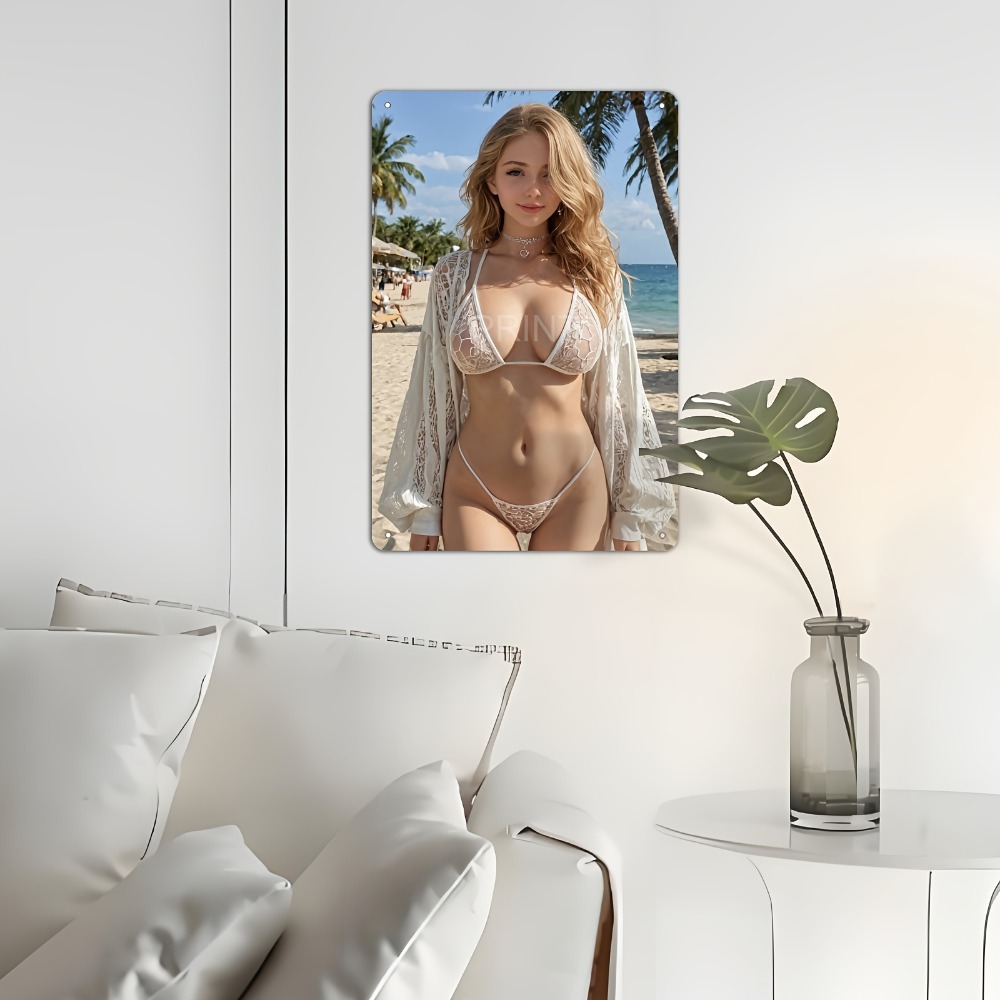 Blonde Bikini Curvy Girl Sexy  - Brass Weight Plate reseña y precio