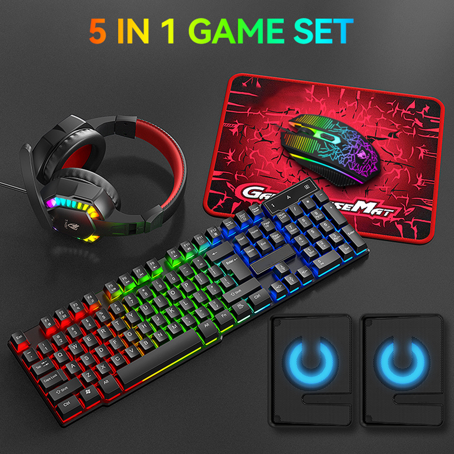 5-in-1 Set Gaming Combo Keyboa - Gaming Keyboard Mouse Combo reseña y precio