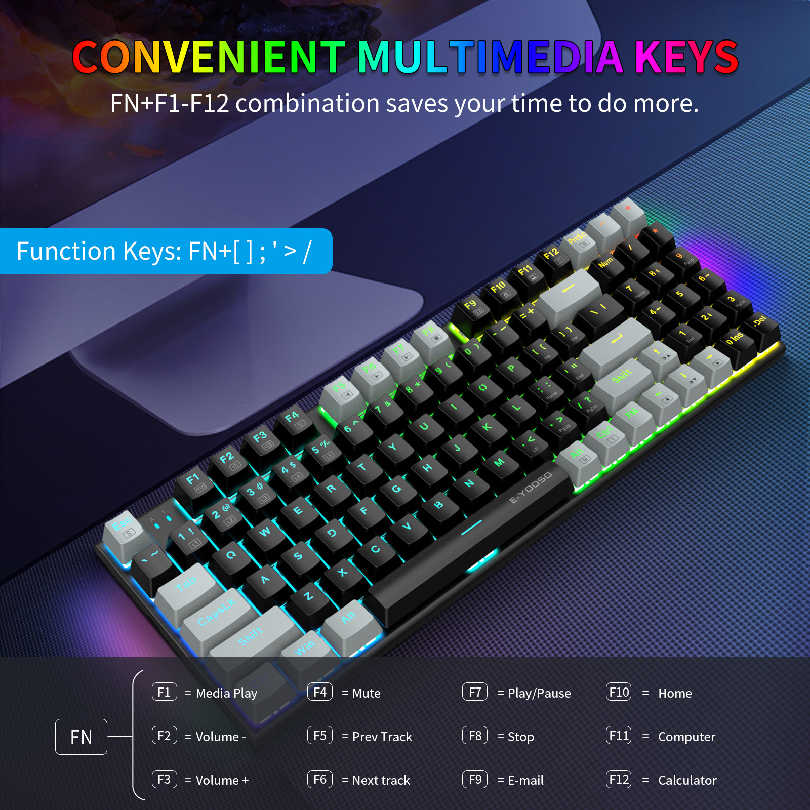 E-YOOSO Z-19 Mechanical Gaming - Gaming Keyboard E Yooso reseña y precio